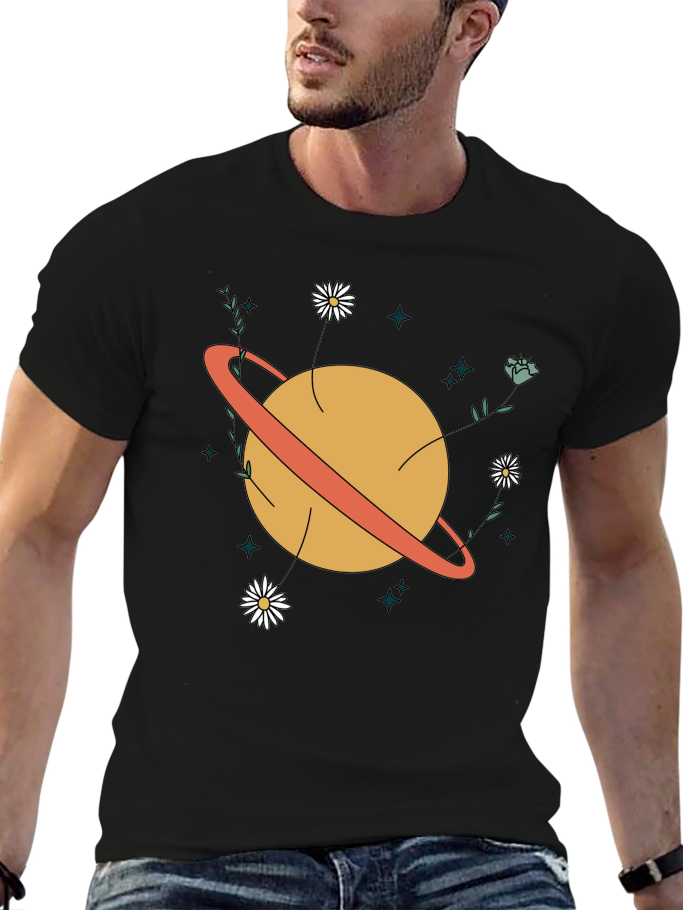 Planet Flowers Graphic T-Shirt
