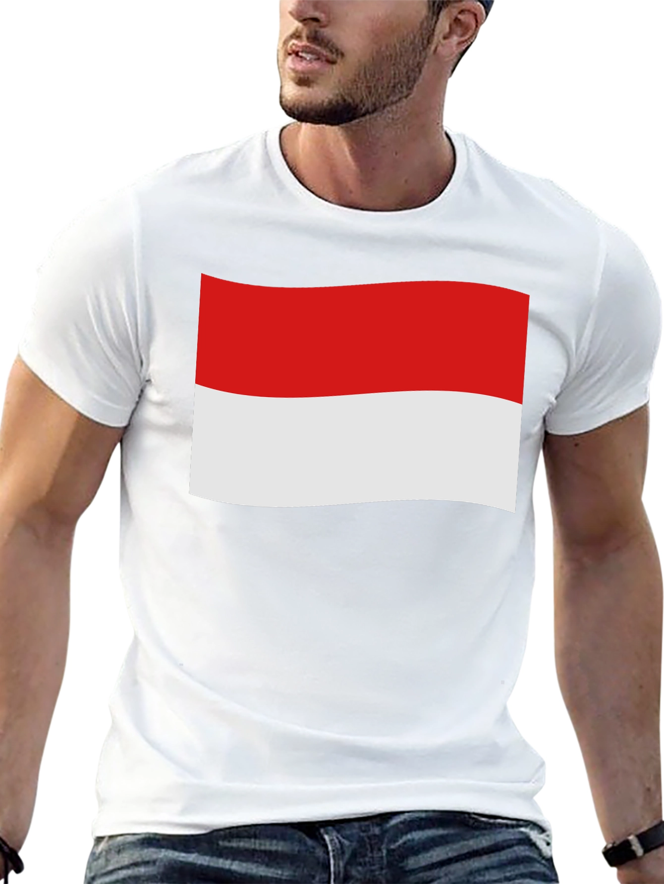 Indonesia Flag Graphic Black T-Shirt