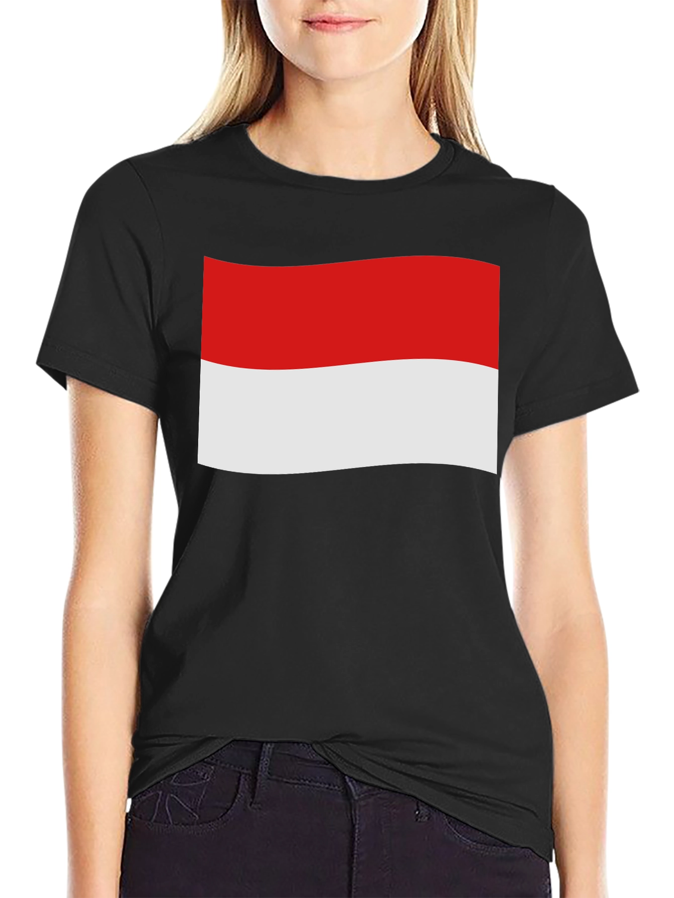 Indonesia Flag Graphic Black T-Shirt