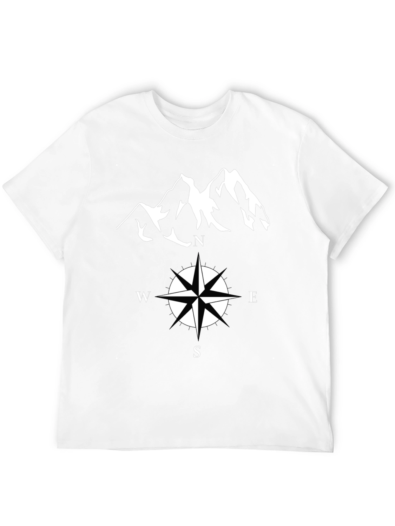 Adventure Bound T-Shirt - Compass & Mountain Graphic Tee