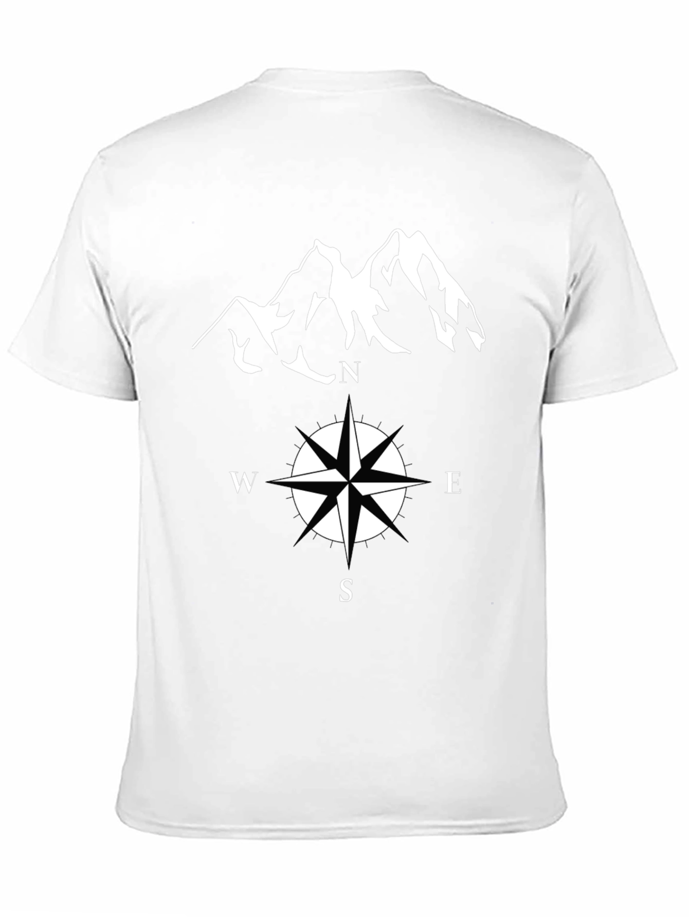 Adventure Bound T-Shirt - Compass & Mountain Graphic Tee