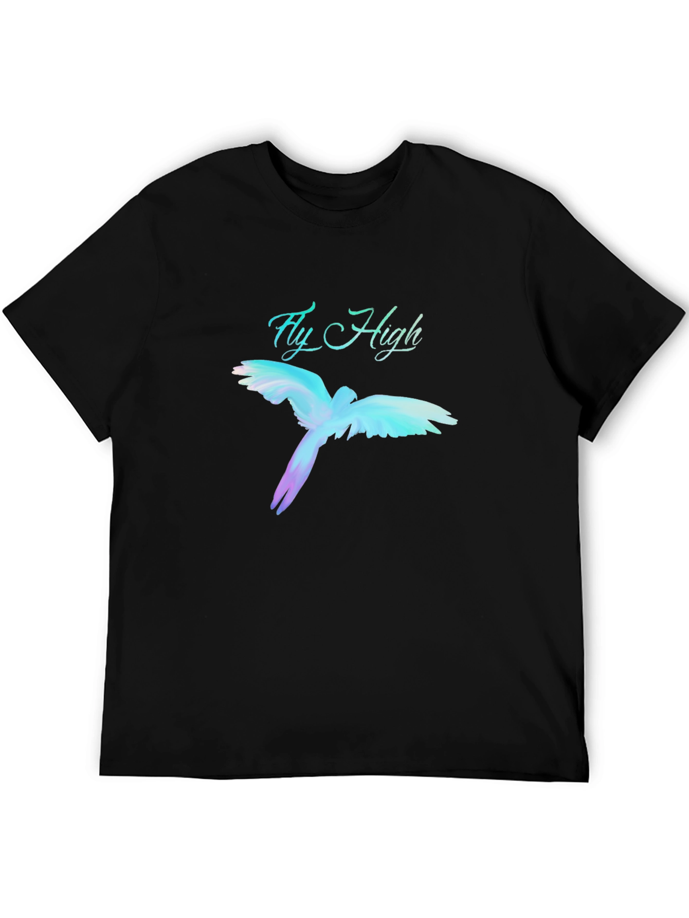 Fly High Parrot Graphic Black T-Shirt