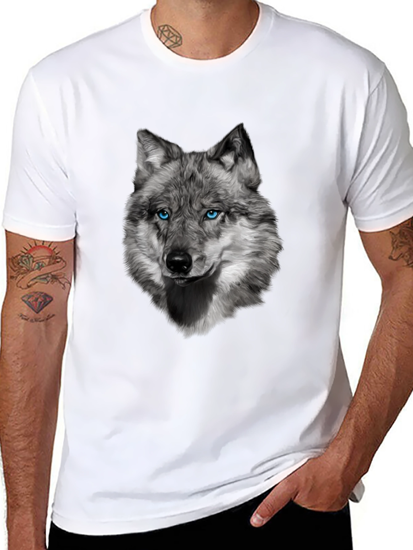 Wolf Graphic Tee - Cool Animal Print Shirt