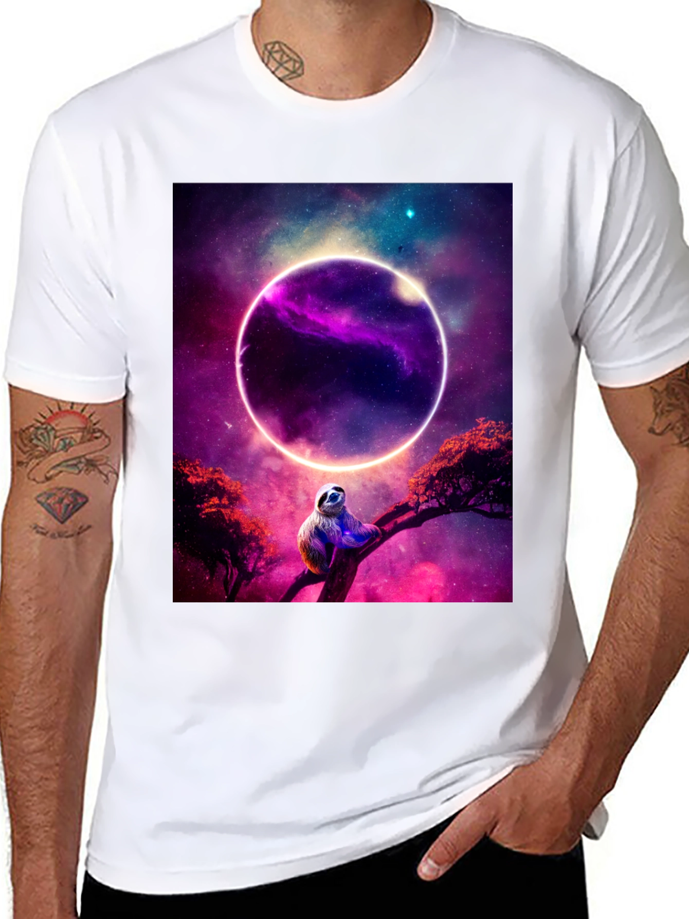 Sloth in Space T-Shirt - Cosmic Sloth Tee