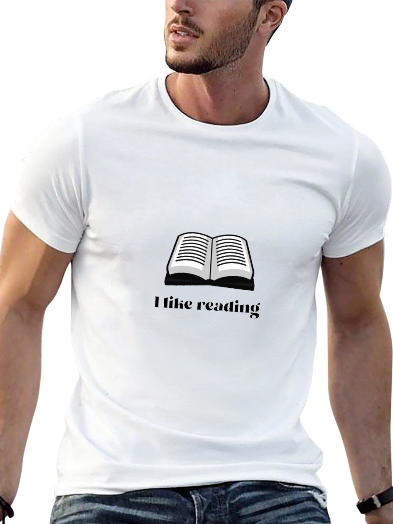 I Like Reading Black Graphic T-Shirt