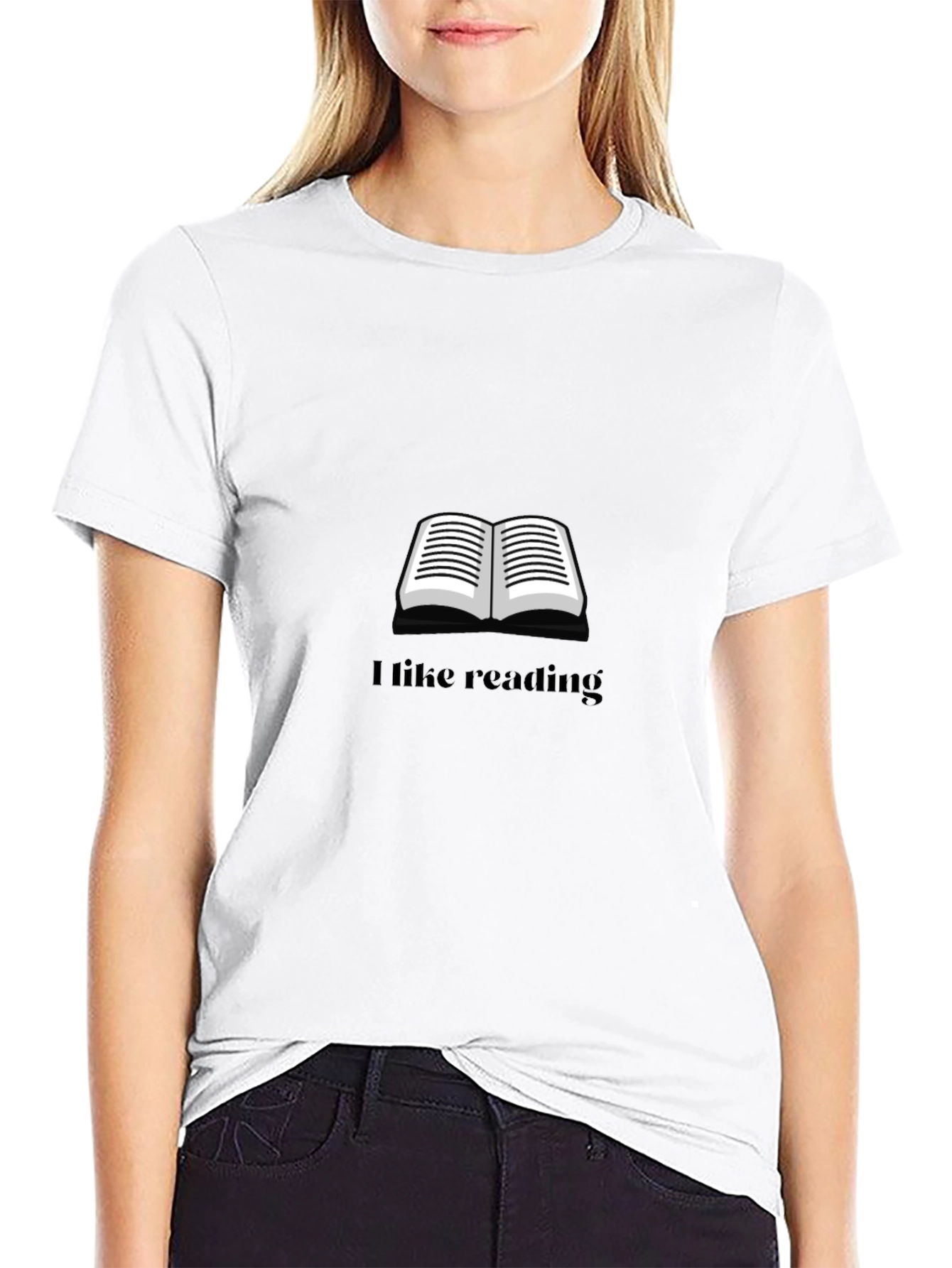 I Like Reading Black Graphic T-Shirt