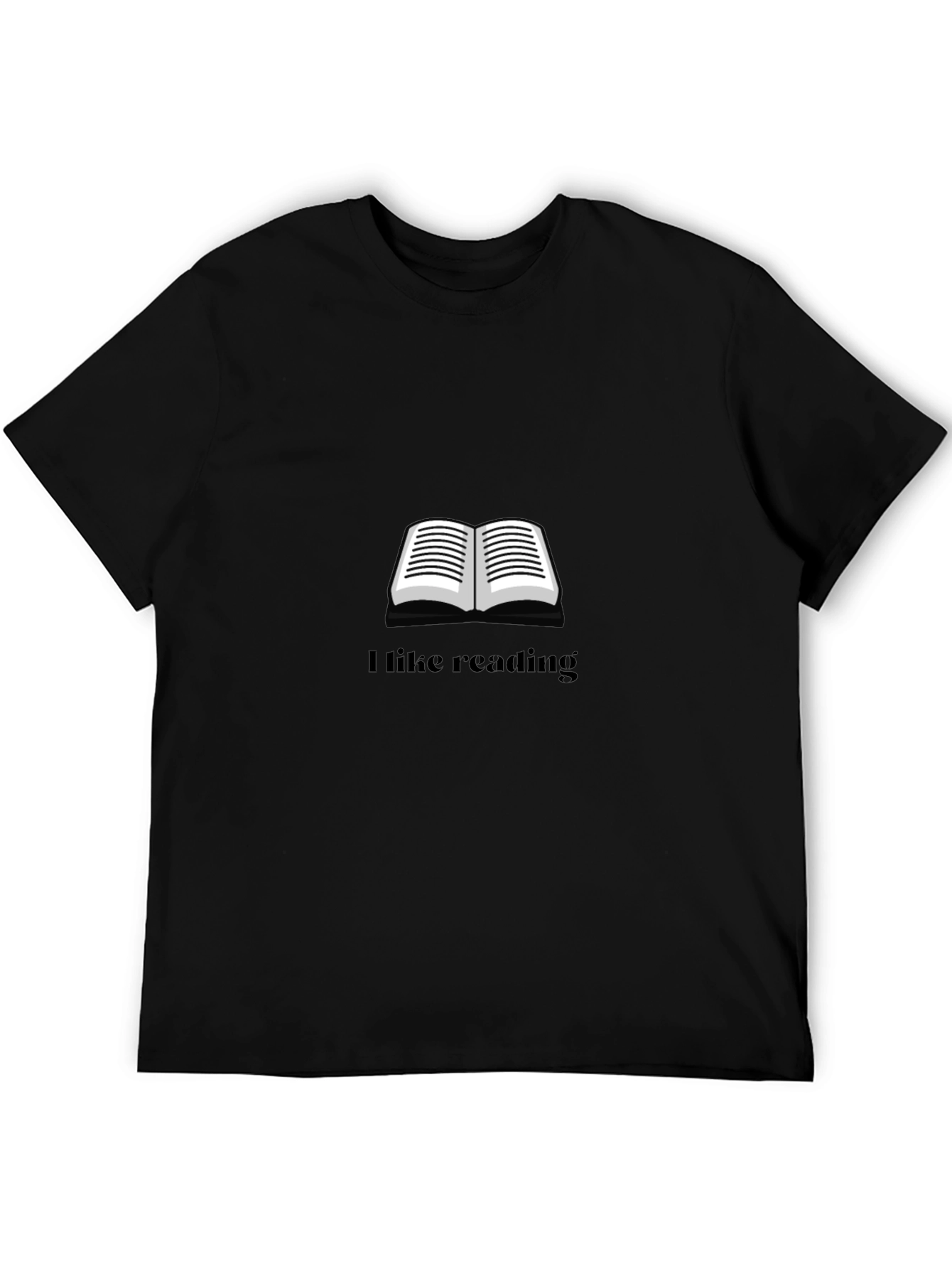 I Like Reading Black Graphic T-Shirt