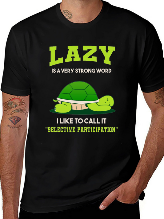 Lazy Turtle Graphic T-Shirt - Funny Animal Tee