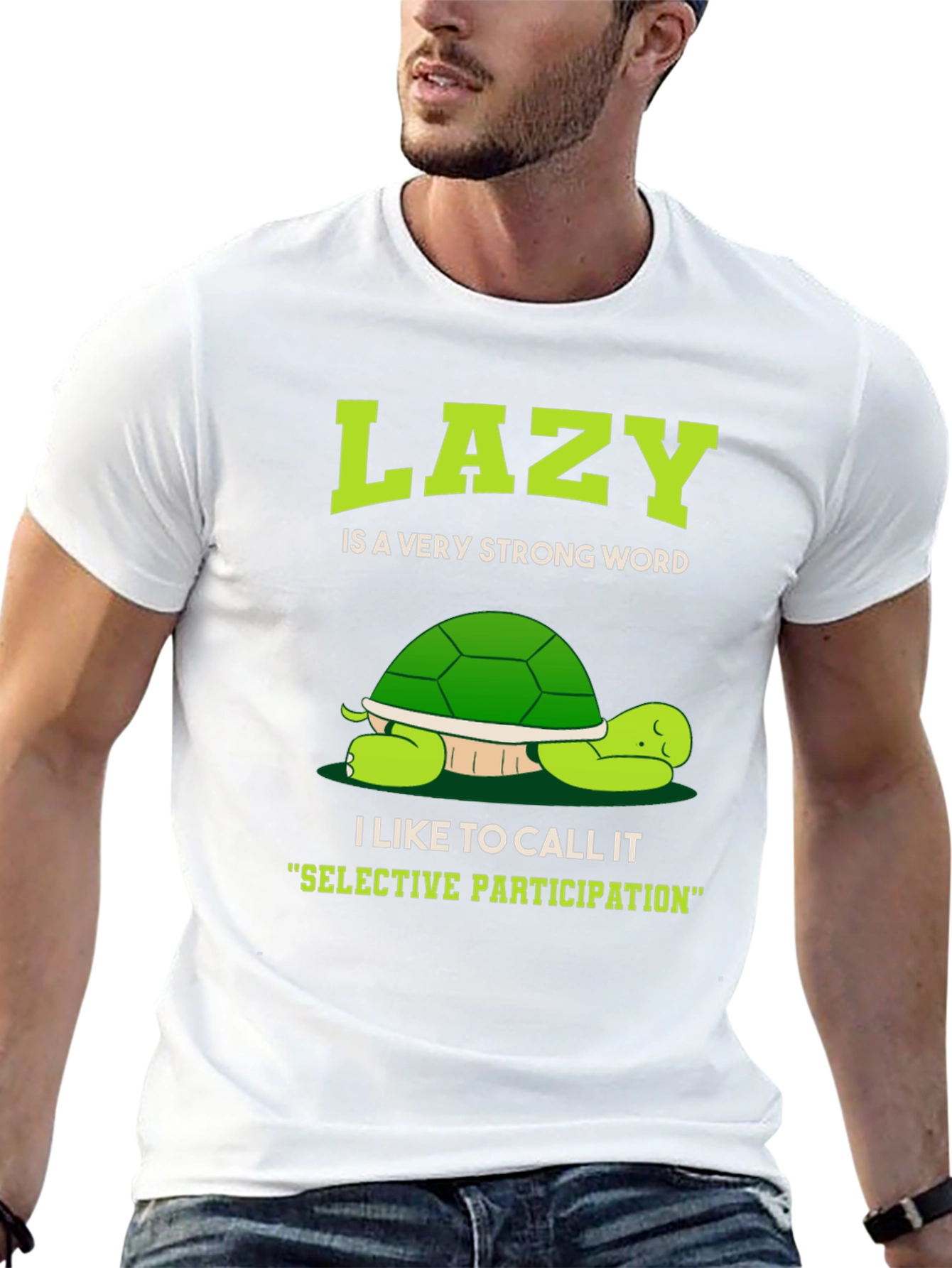 Lazy Turtle Graphic T-Shirt - Funny Animal Tee