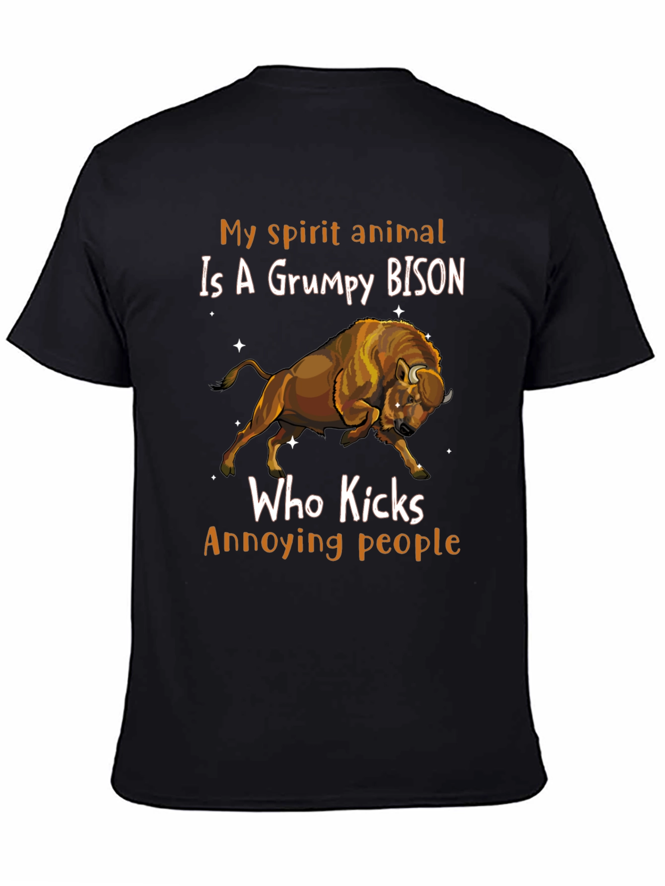 Grumpy Bison T-Shirt - Spirit Animal Humor Tee