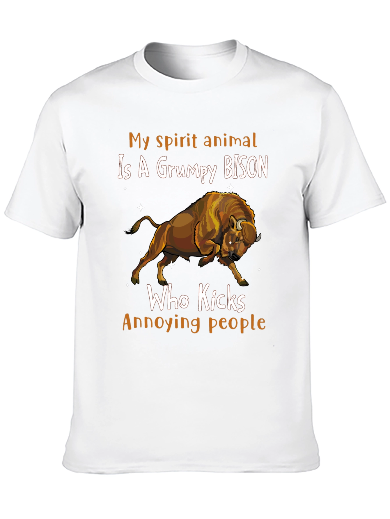 Grumpy Bison T-Shirt - Spirit Animal Humor Tee