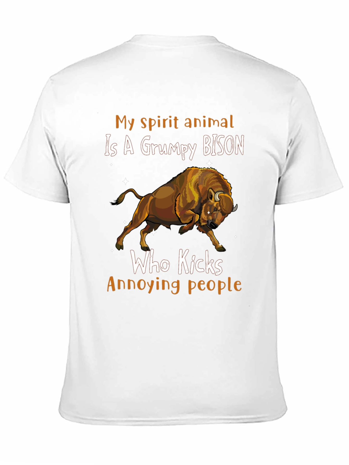 Grumpy Bison T-Shirt - Spirit Animal Humor Tee