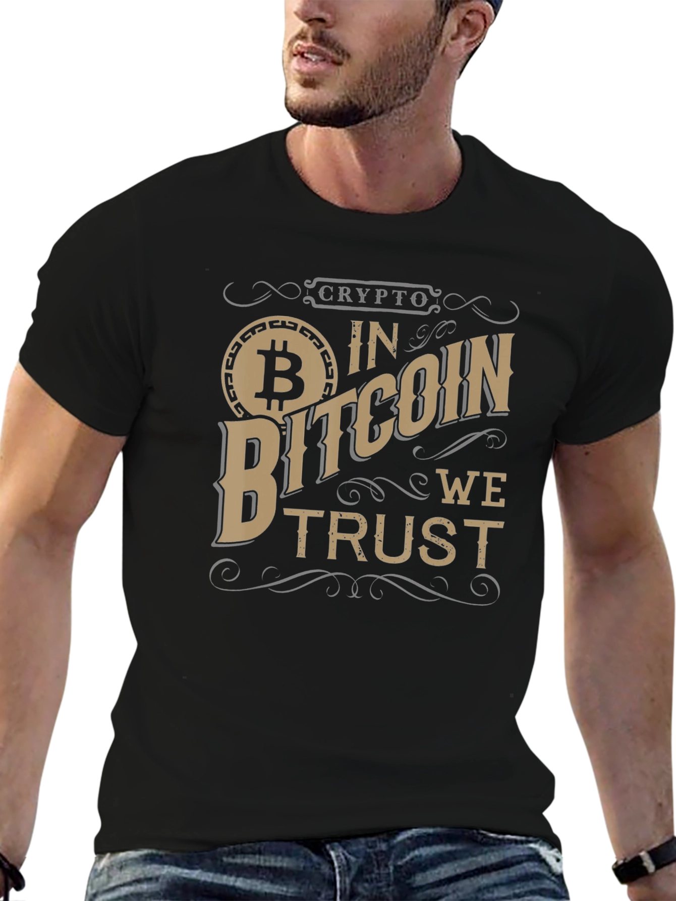 Crypto Bitcoin We Trust Black T-Shirt