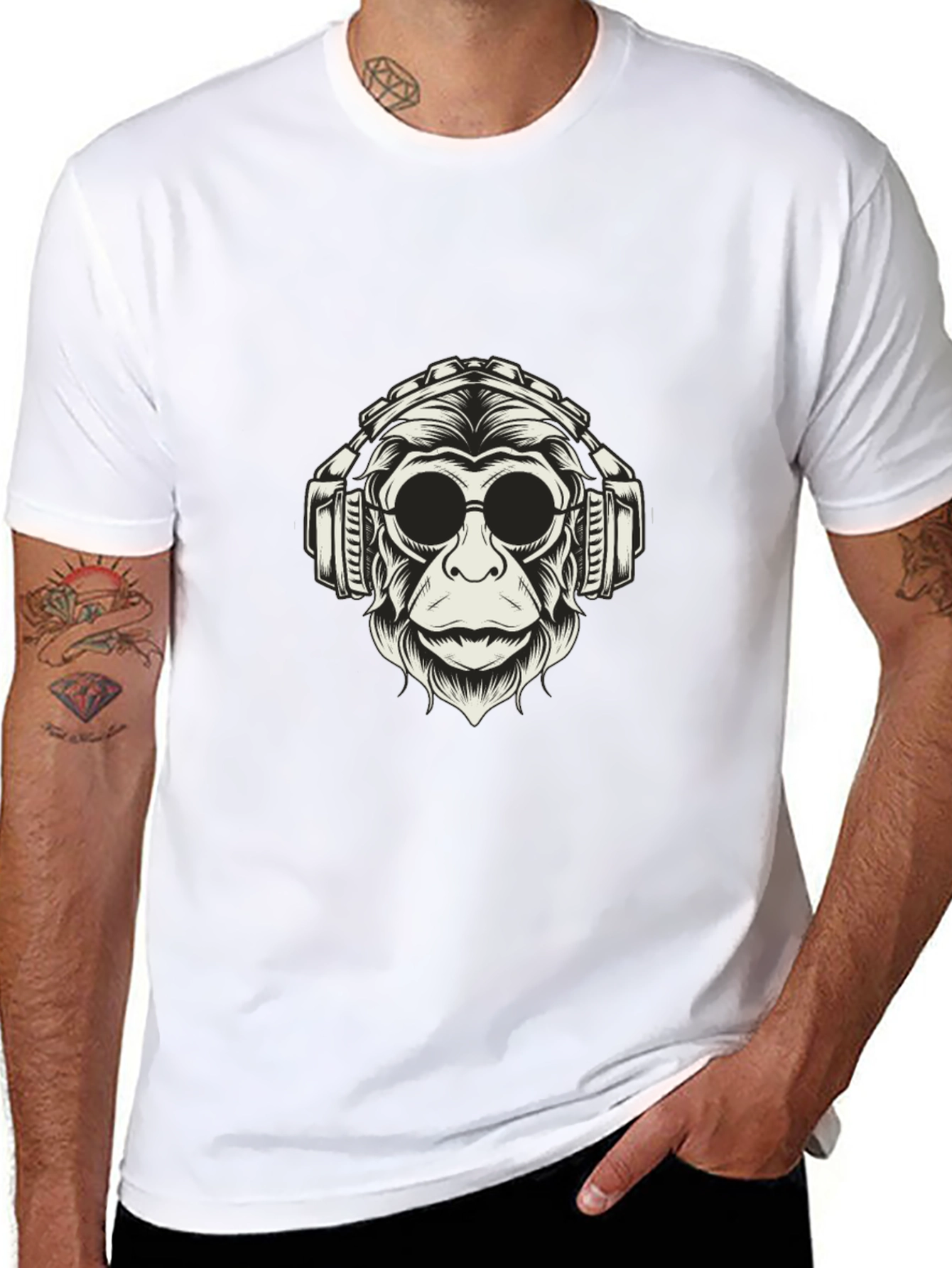 Cool Monkey Graphic Tee - Black Cotton Shirt