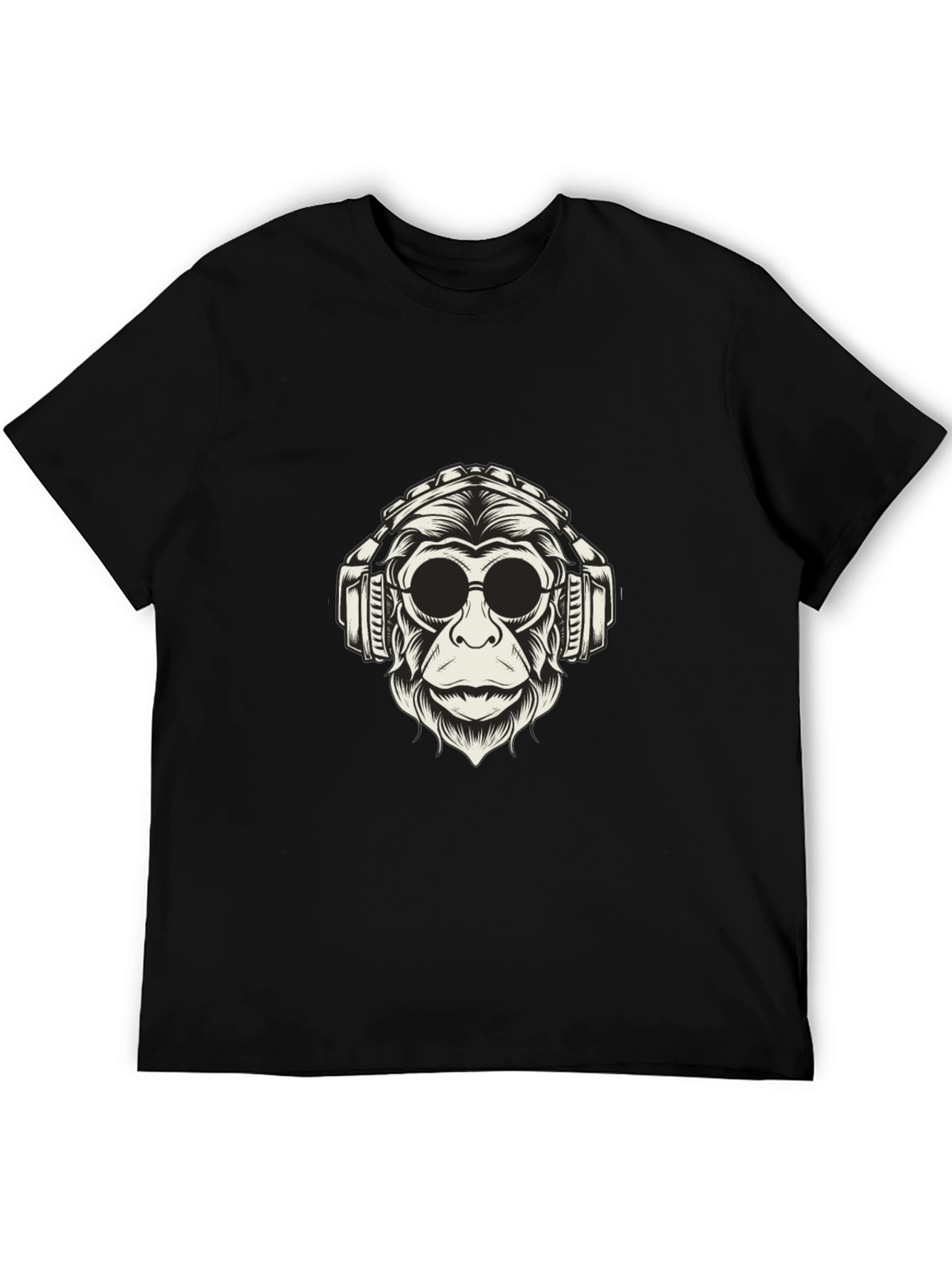 Cool Monkey Graphic Tee - Black Cotton Shirt