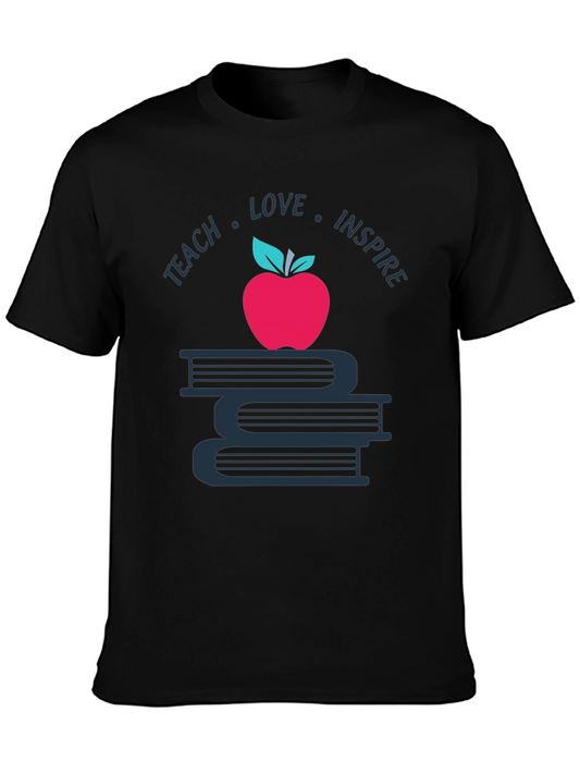 Teach Love Inspire T-Shirt Apple Book Graphic