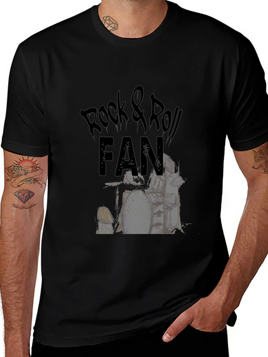 Rock & Roll Fan T-Shirt - Drum Kit Design