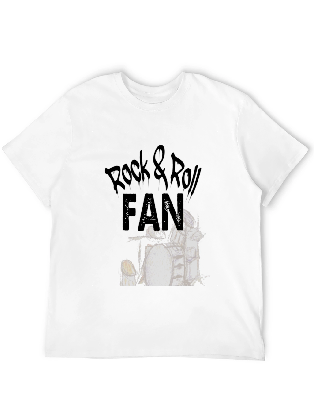 Rock & Roll Fan T-Shirt - Drum Kit Design