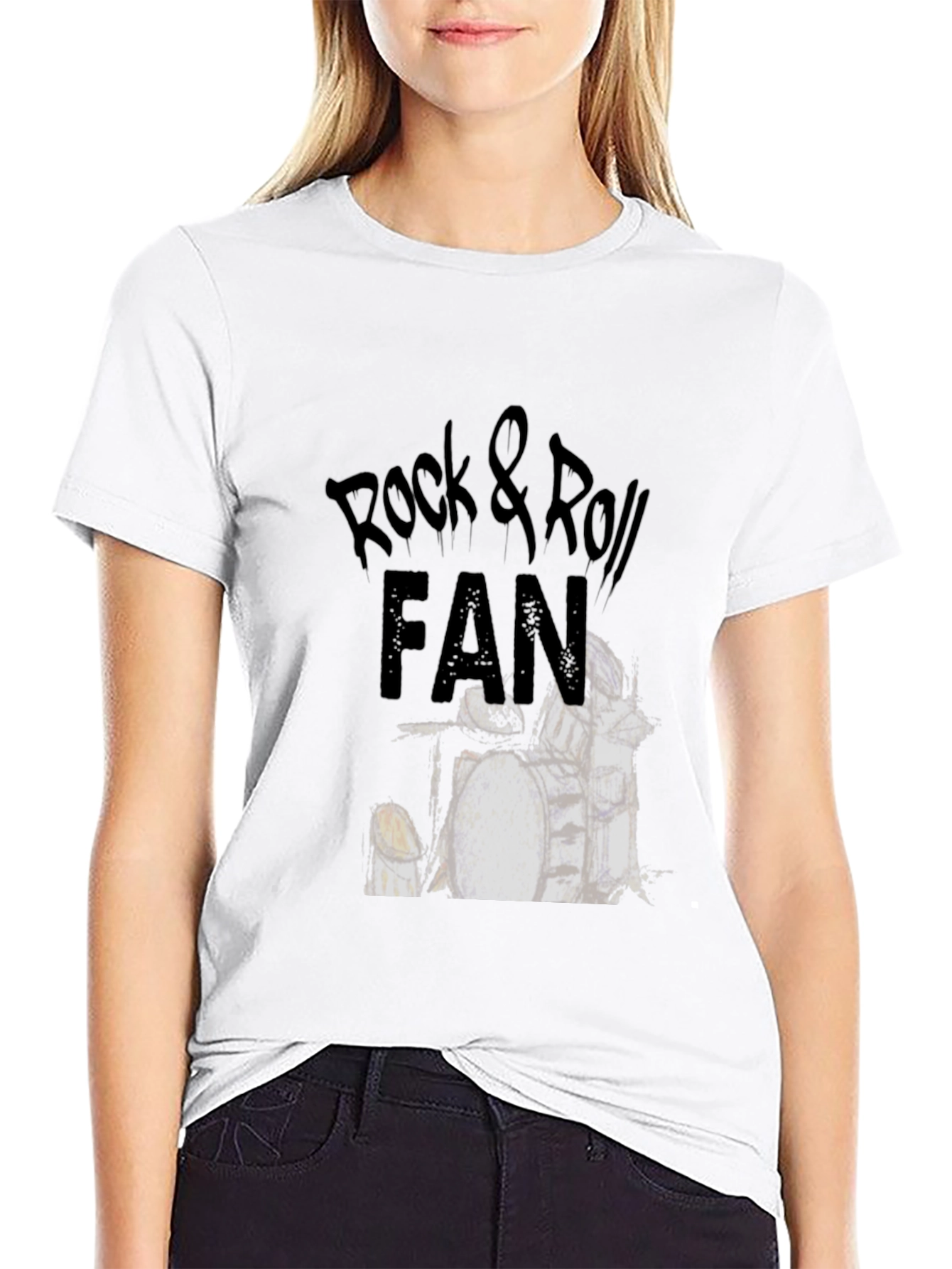 Rock & Roll Fan T-Shirt - Drum Kit Design