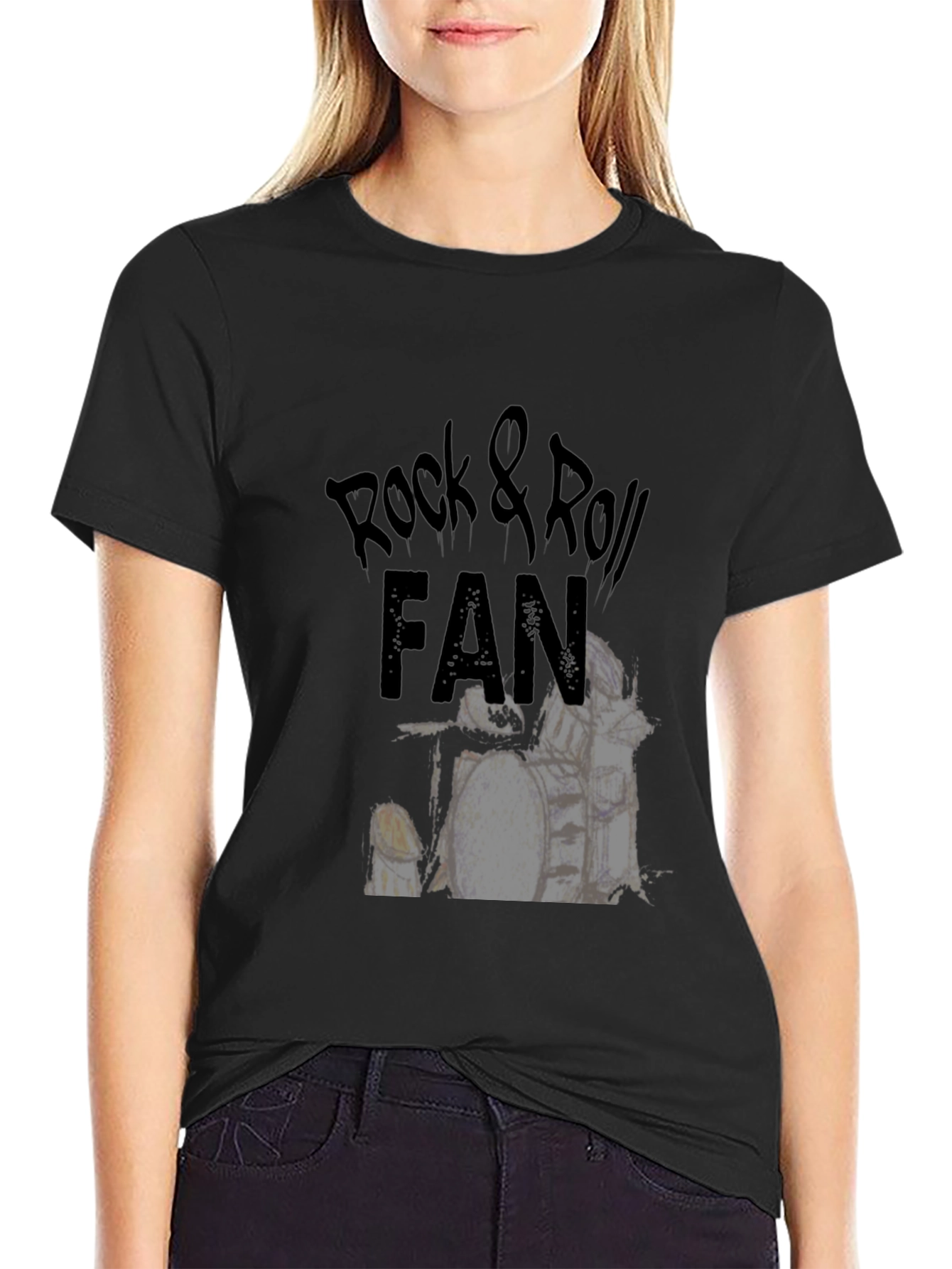 Rock & Roll Fan T-Shirt - Drum Kit Design