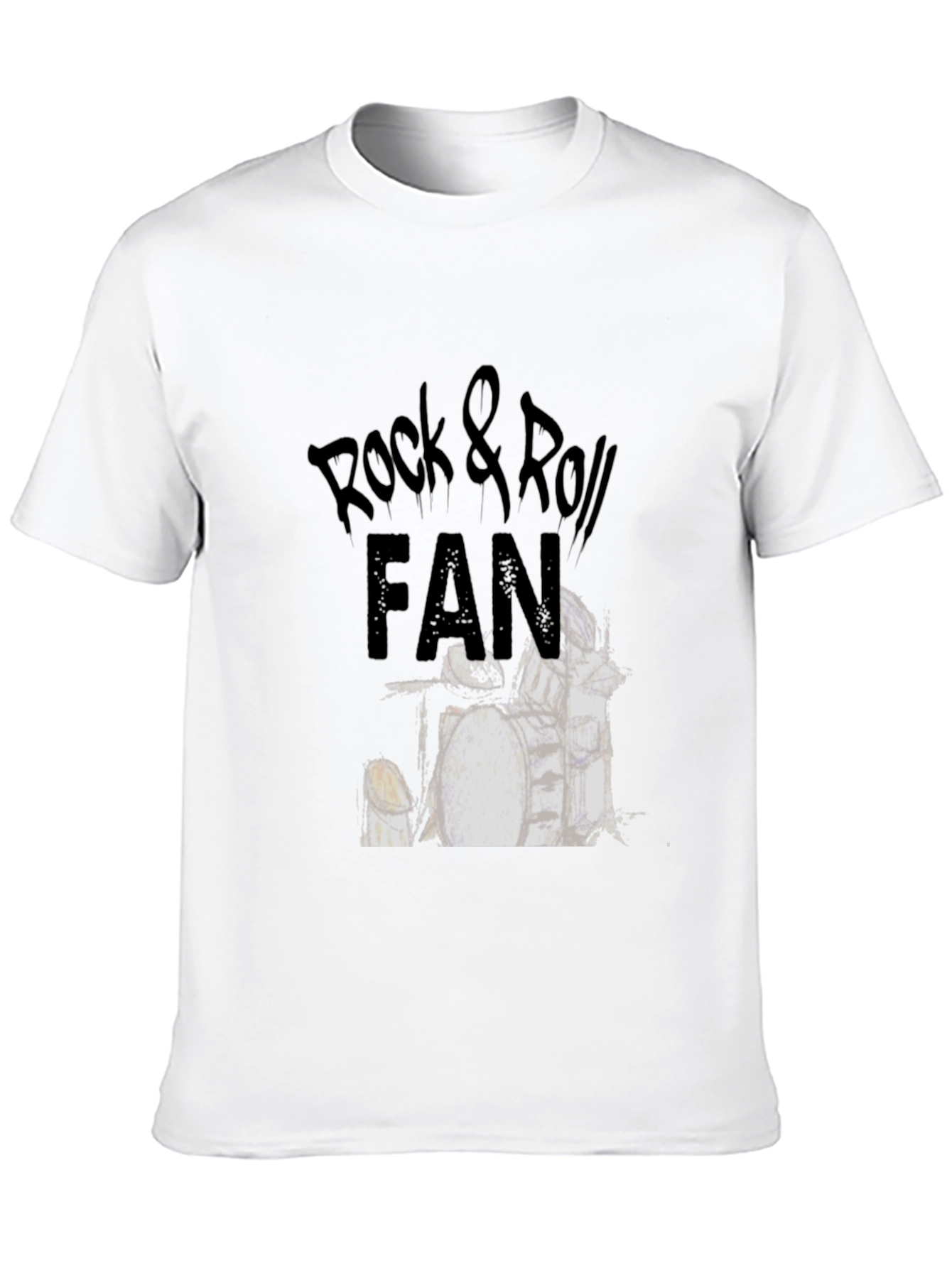 Rock & Roll Fan T-Shirt - Drum Kit Design