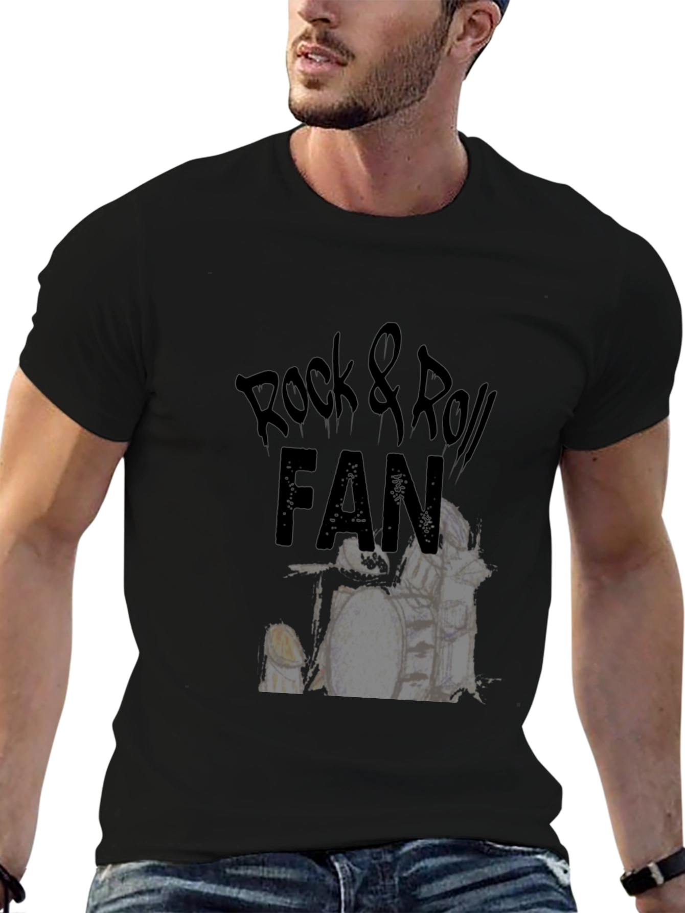 Rock & Roll Fan T-Shirt - Drum Kit Design
