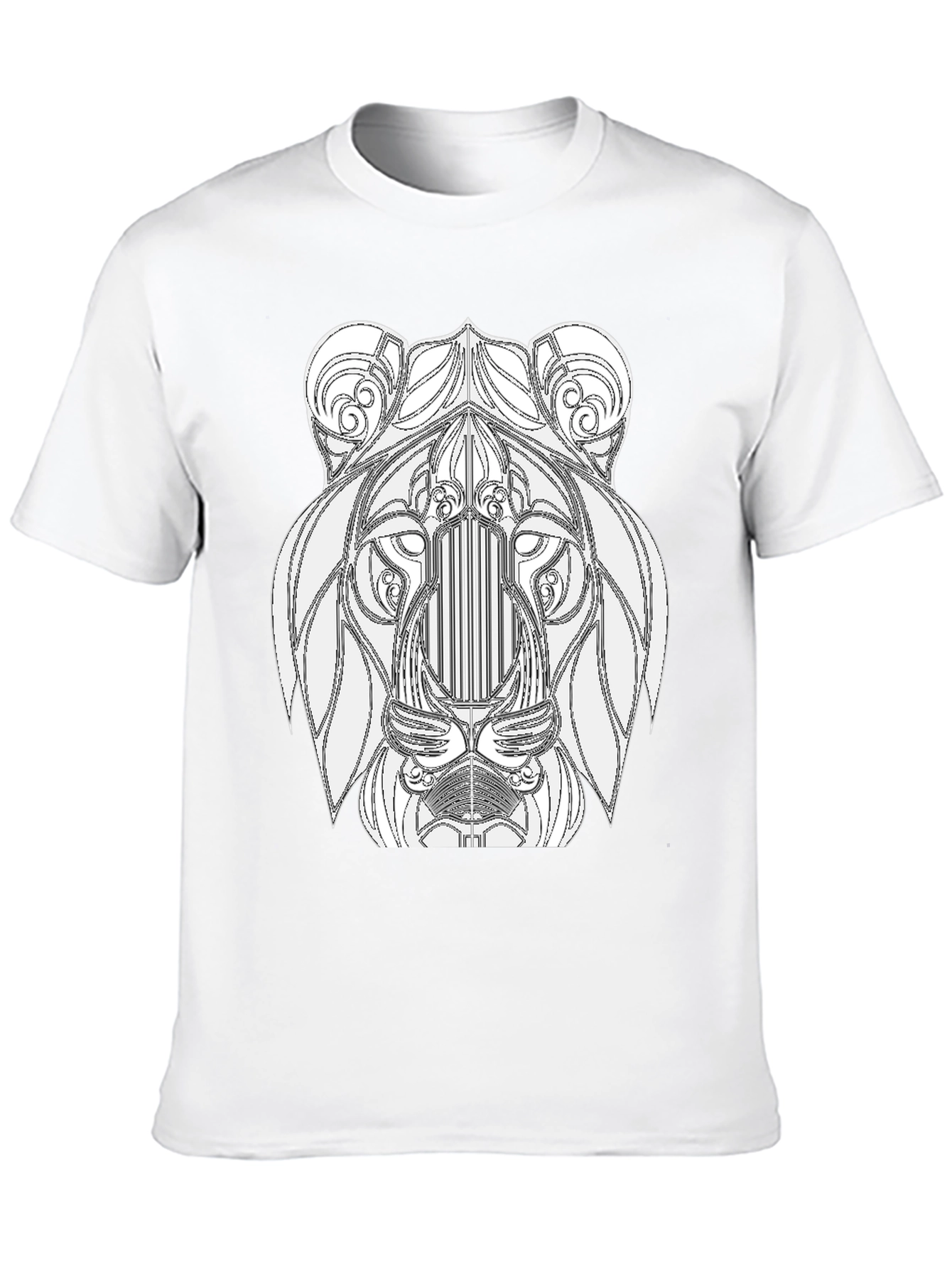 Lion Art Graphic Print Black T-Shirt