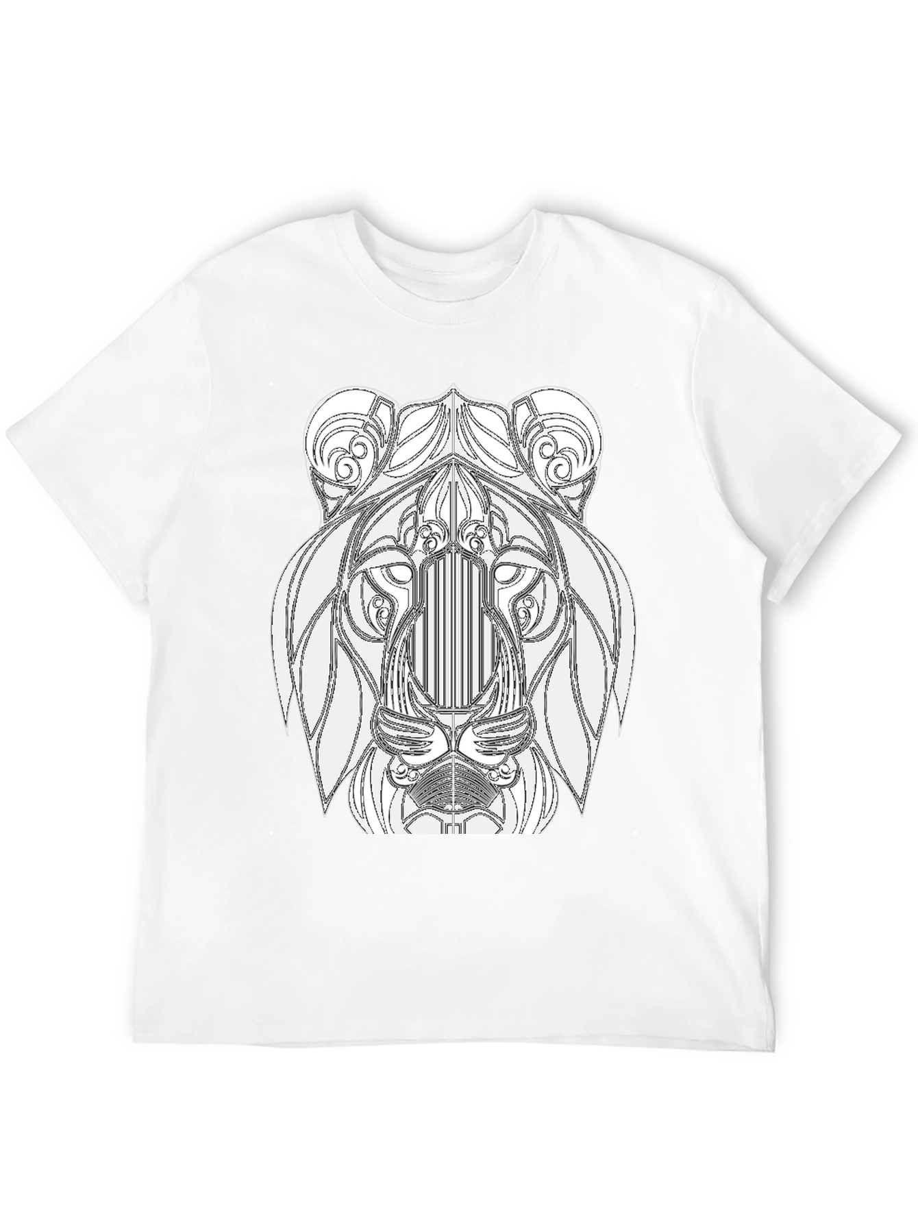 Lion Art Graphic Print Black T-Shirt