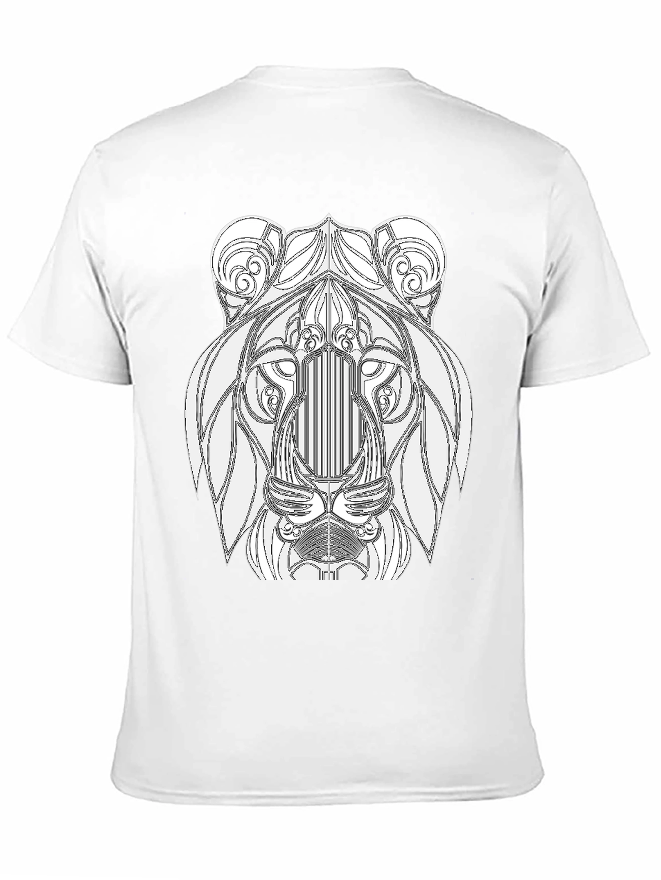 Lion Art Graphic Print Black T-Shirt