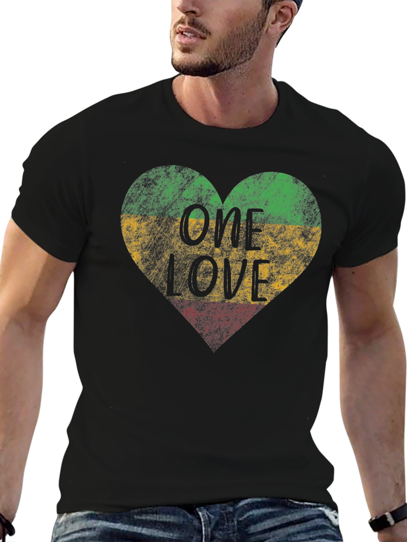 One Love Rasta Heart T-Shirt