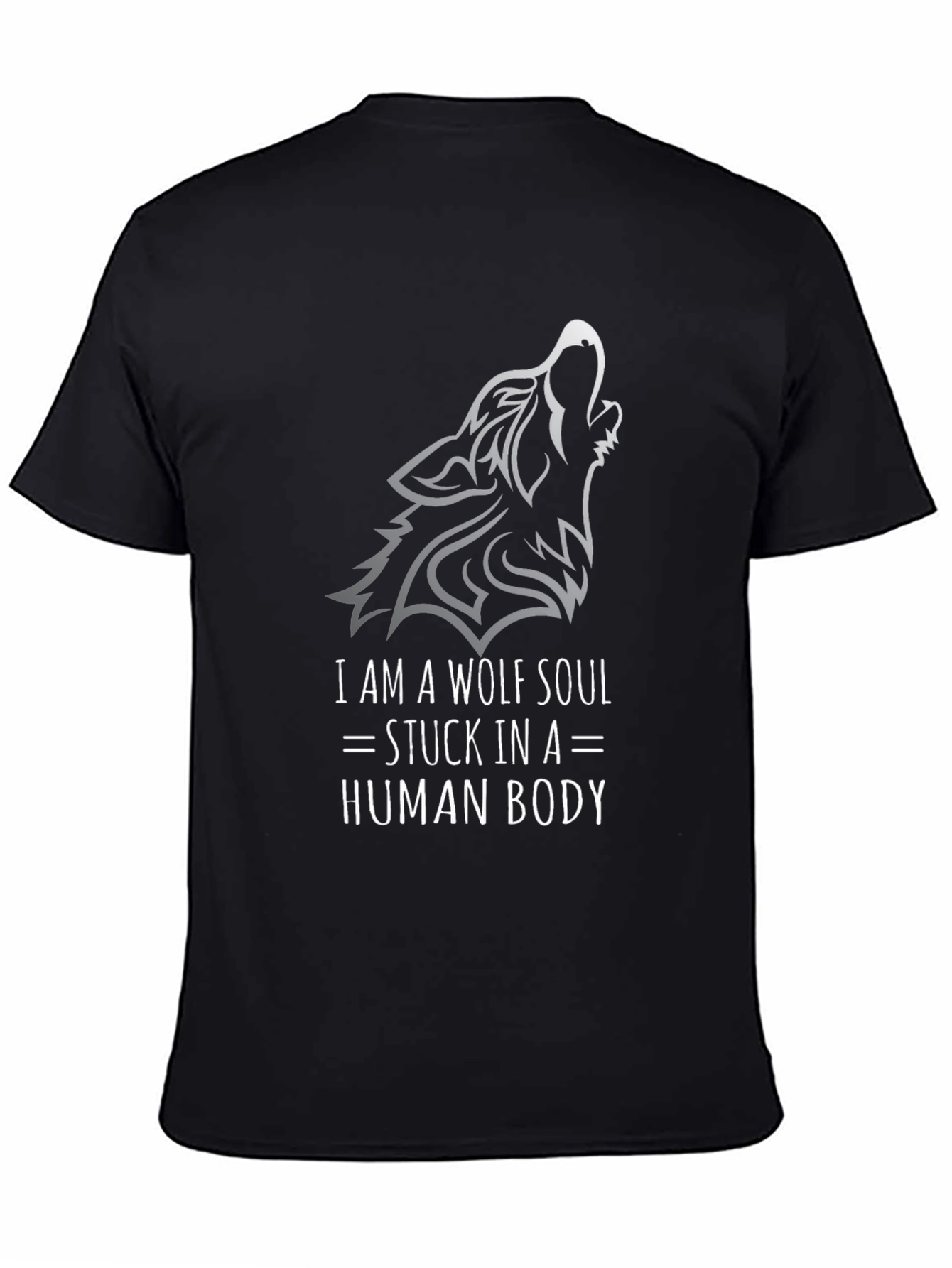 Wolf Soul Graphic Tee - Black Cotton T-Shirt