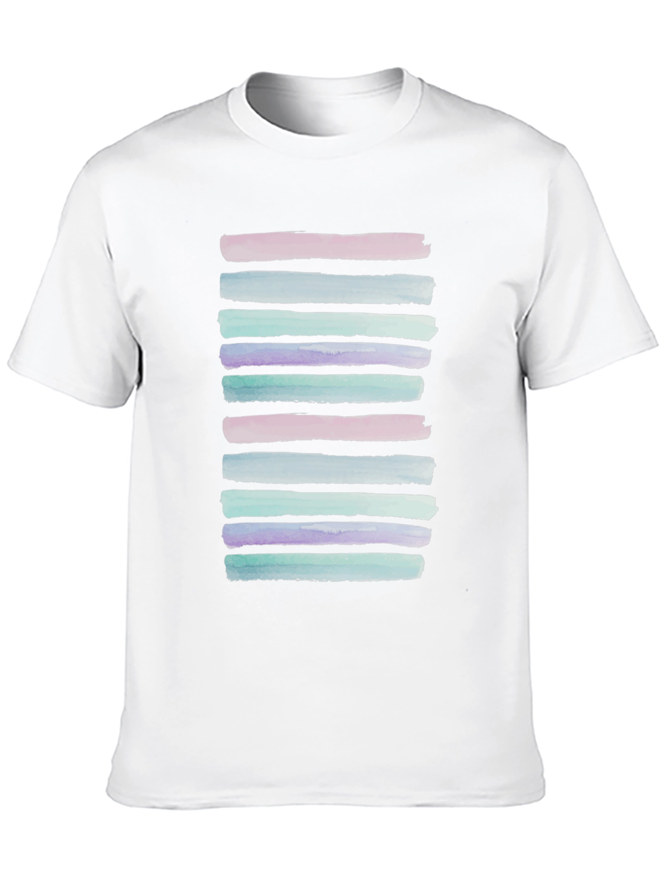 Watercolor Stripes Black T-Shirt