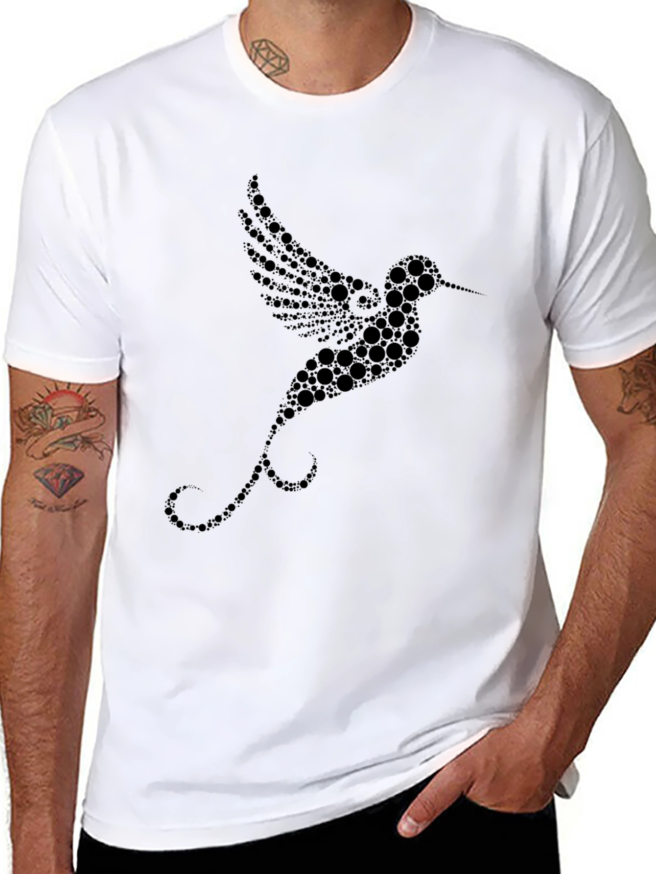 Black Hummingbird Graphic Tee - Unique Design