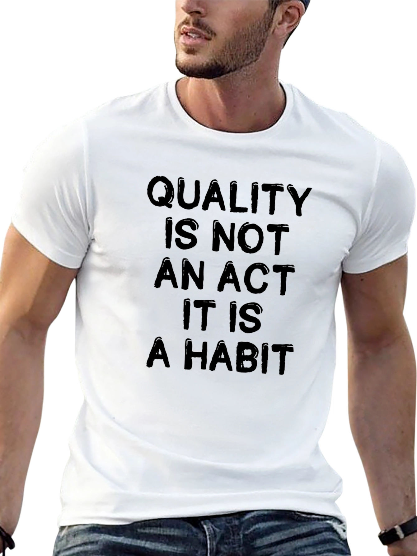 Quality is a Habit Black Graphic Tee