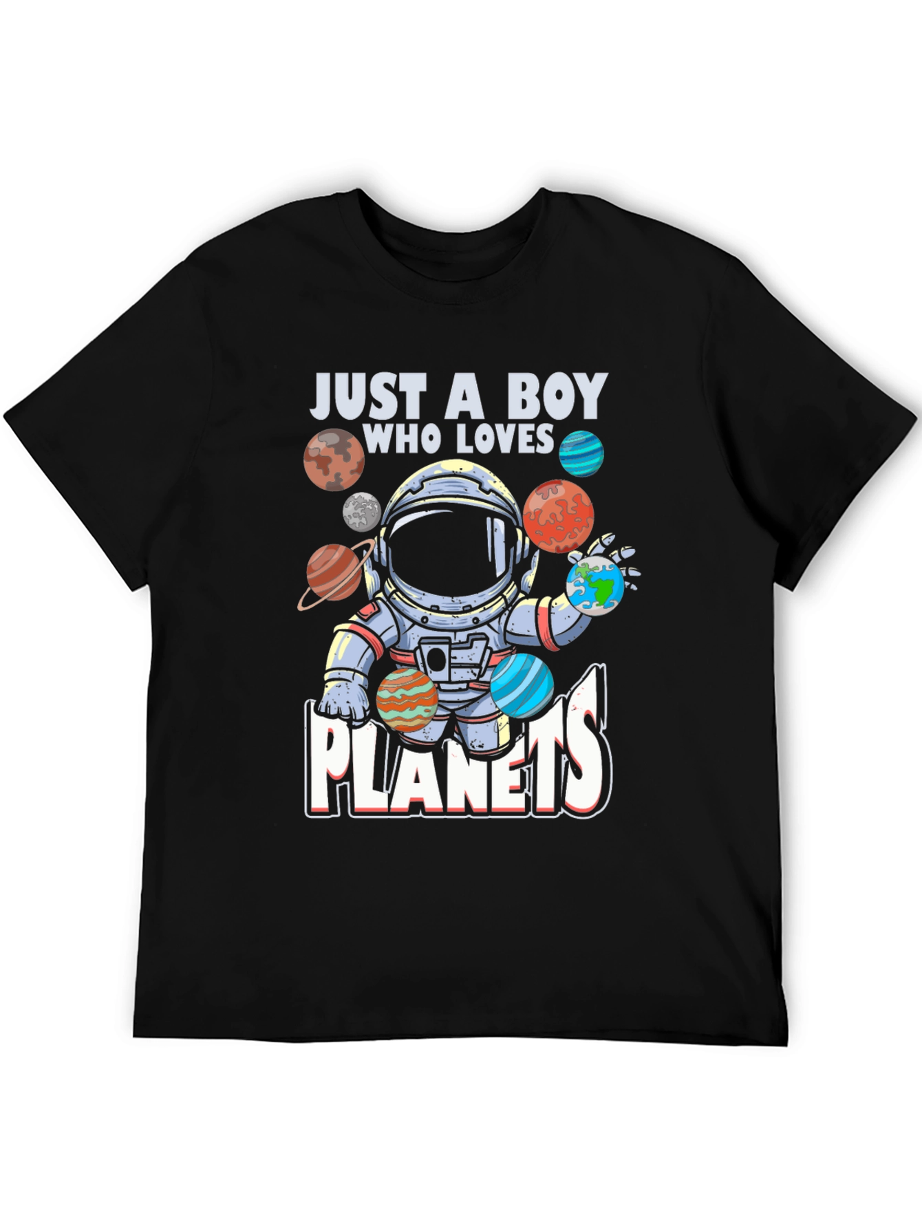 Boy Who Loves Planets T-Shirt - Astronaut & Space
