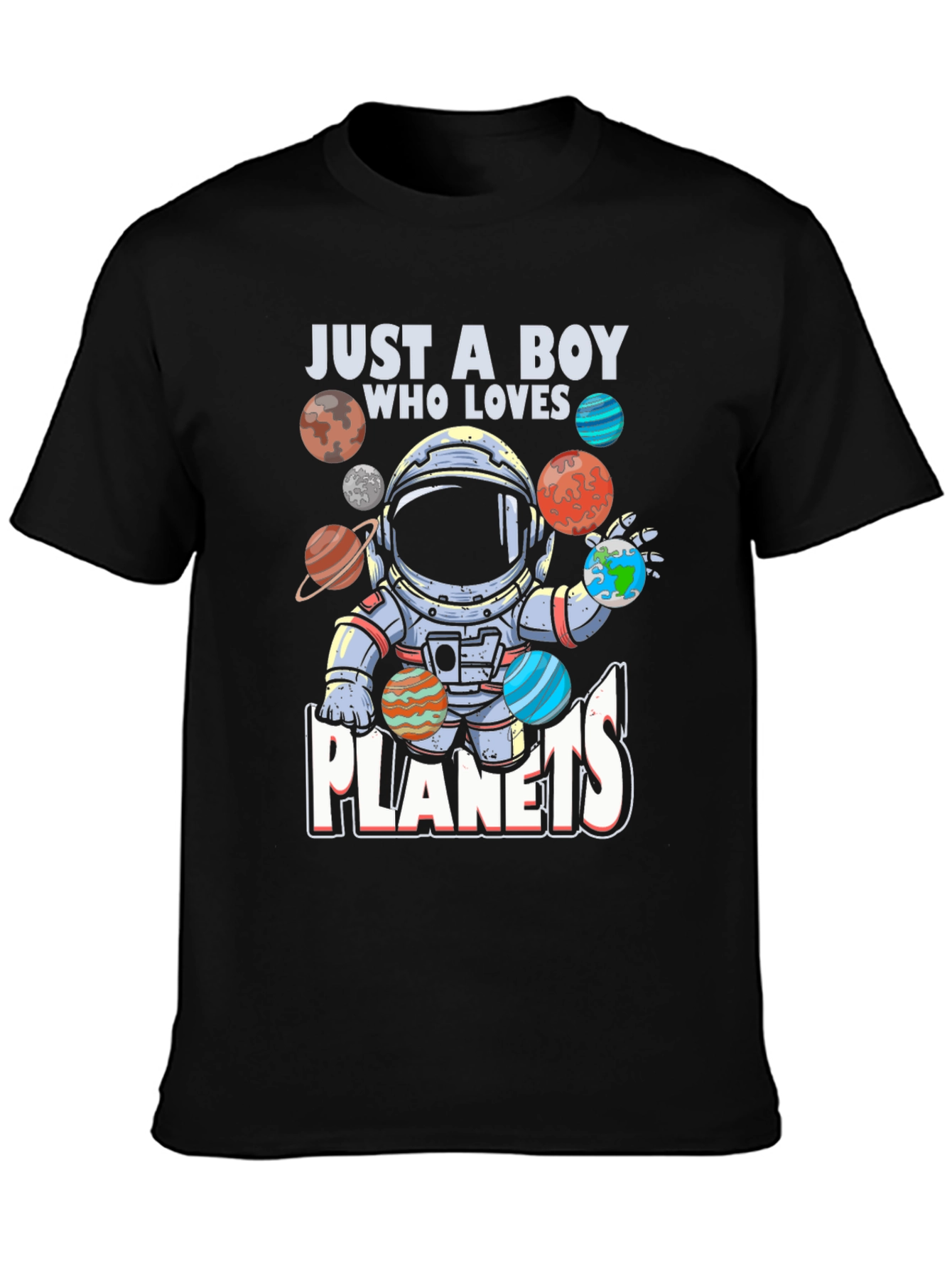 Boy Who Loves Planets T-Shirt - Astronaut & Space