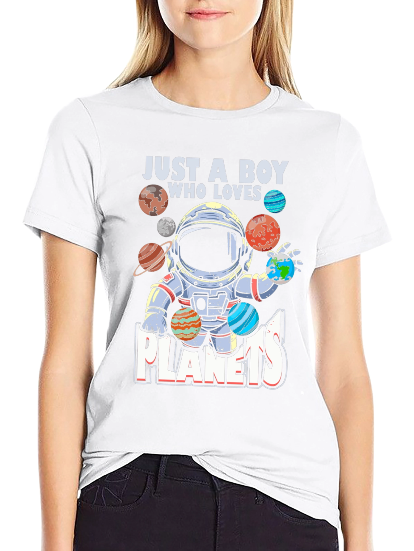 Boy Who Loves Planets T-Shirt - Astronaut & Space