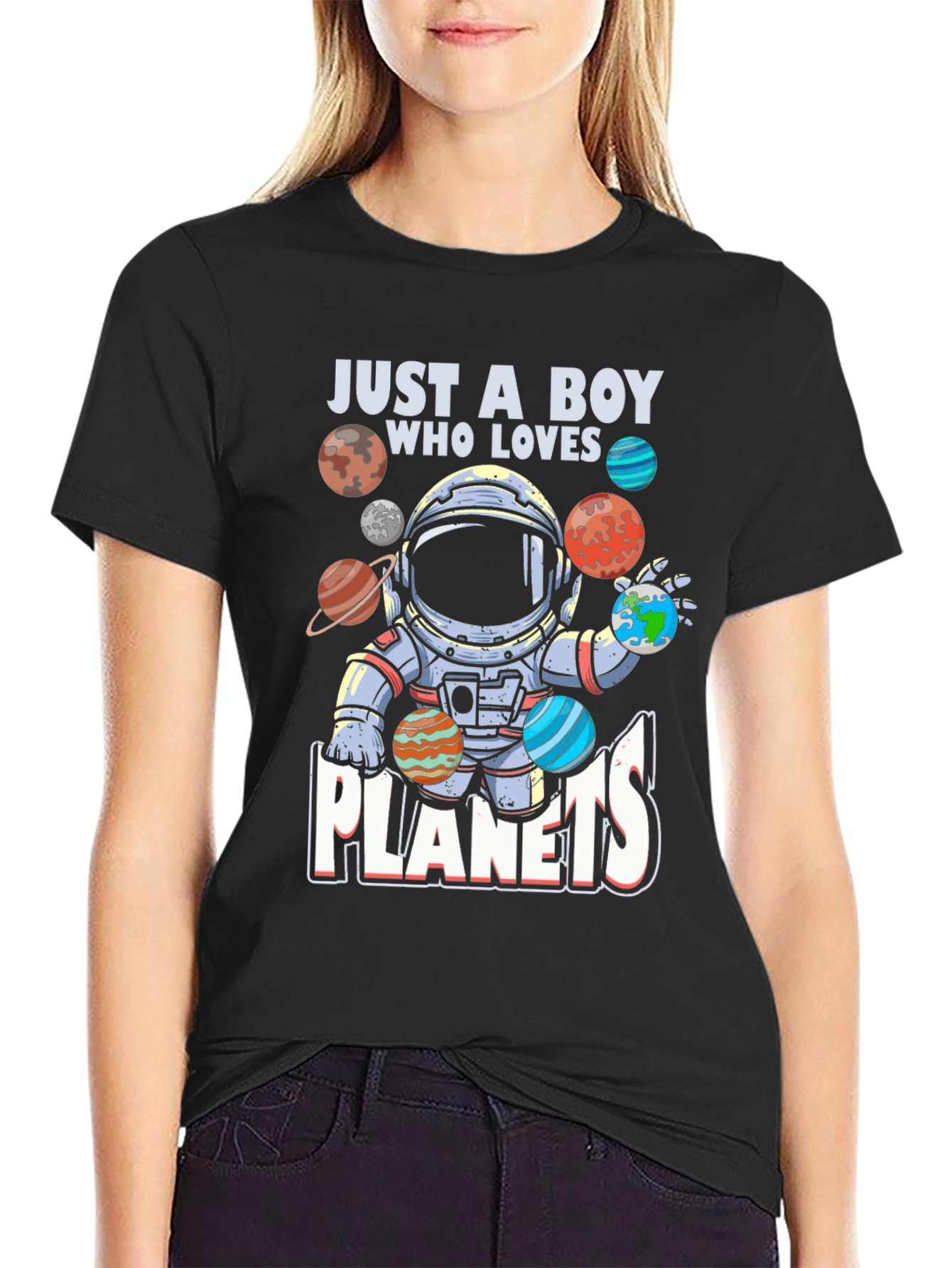 Boy Who Loves Planets T-Shirt - Astronaut & Space