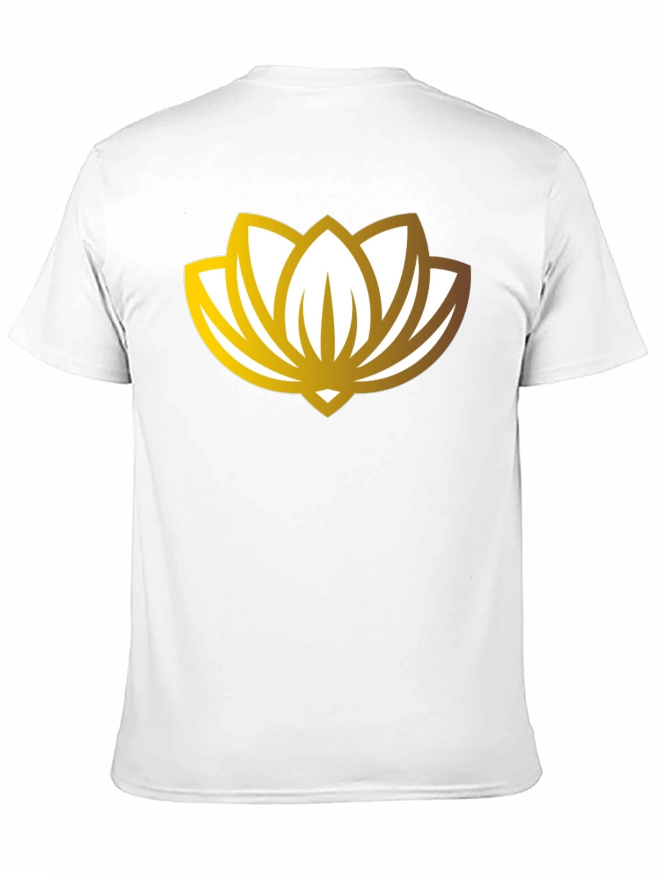 Golden Lotus Flower Graphic Black T-Shirt