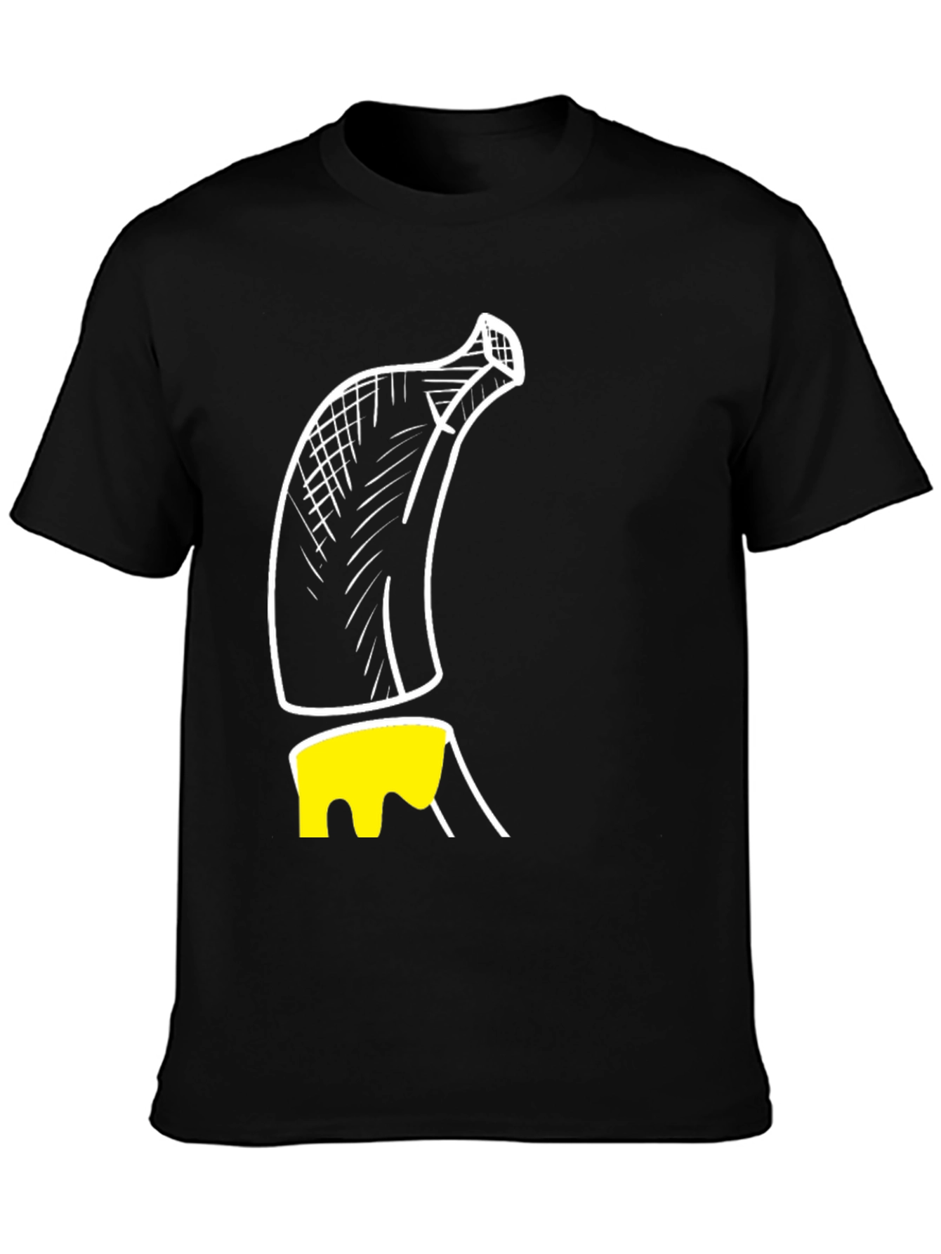 Banana Sketch Graphic Print Mens T-Shirt