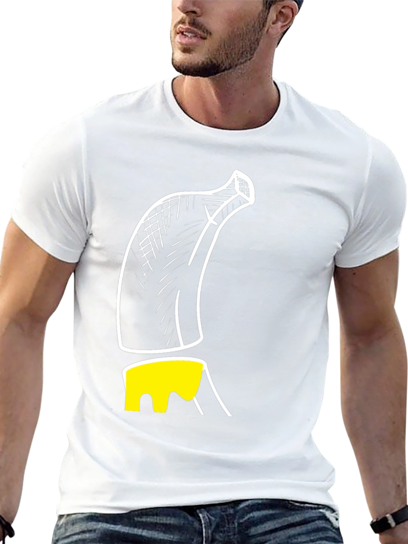 Banana Sketch Graphic Print Mens T-Shirt