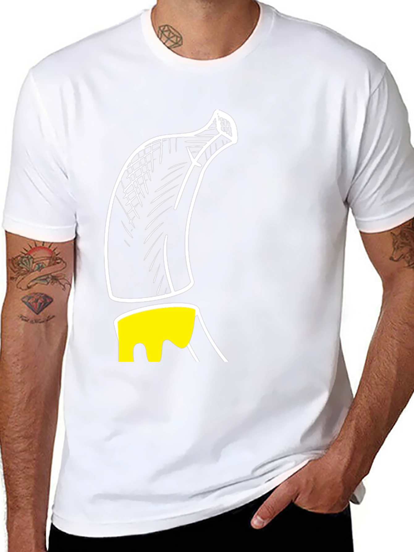 Banana Sketch Graphic Print Mens T-Shirt