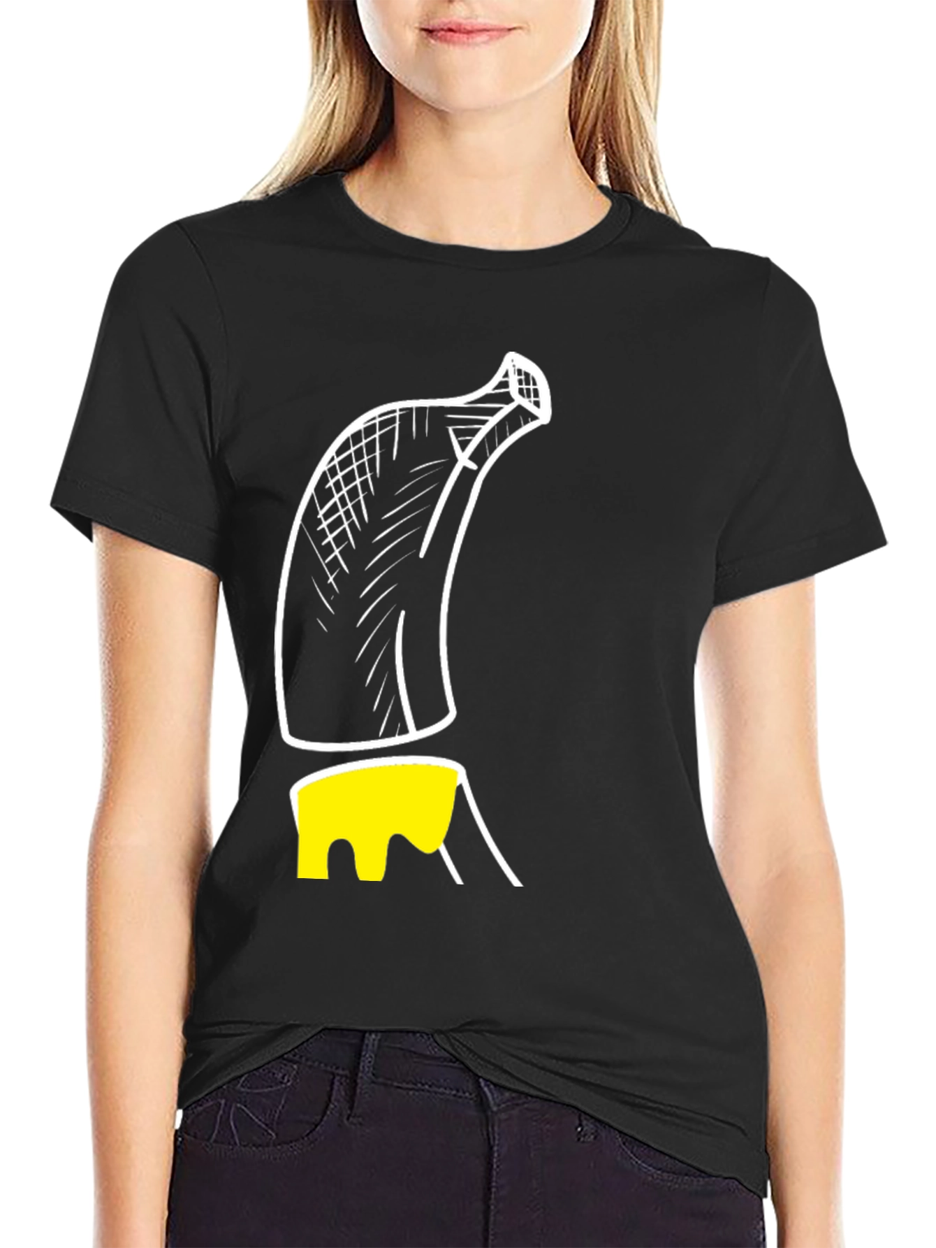 Banana Sketch Graphic Print Mens T-Shirt