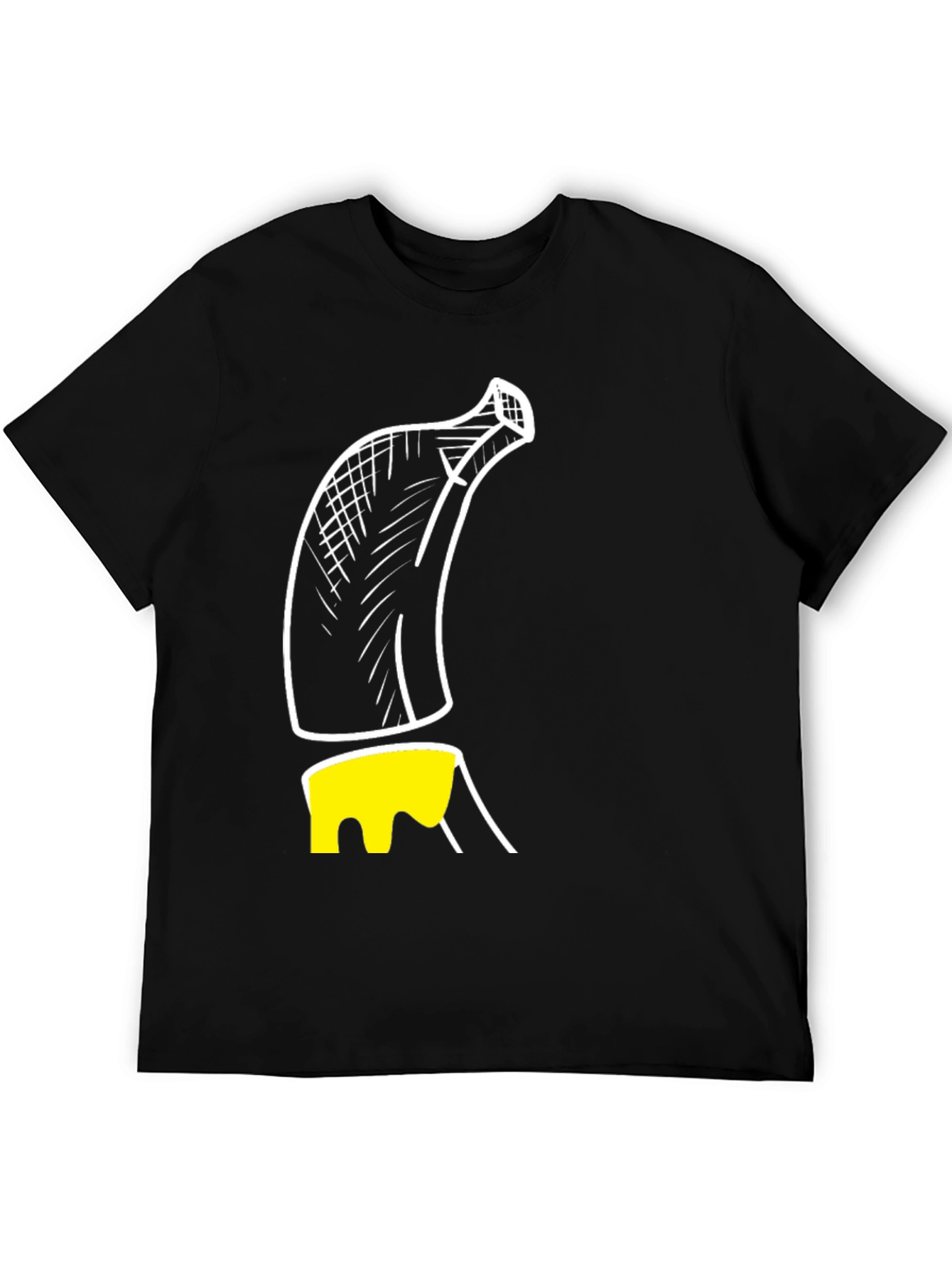 Banana Sketch Graphic Print Mens T-Shirt