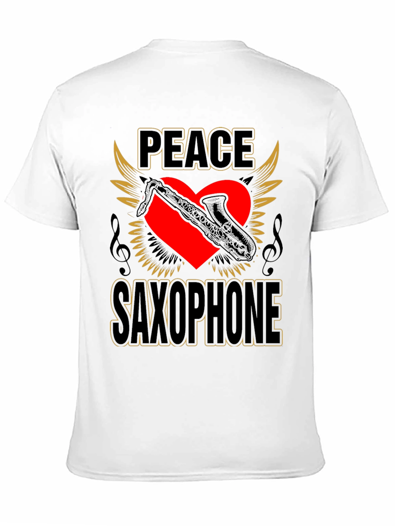 Peace Saxophone Graphic T-Shirt Musician Tee