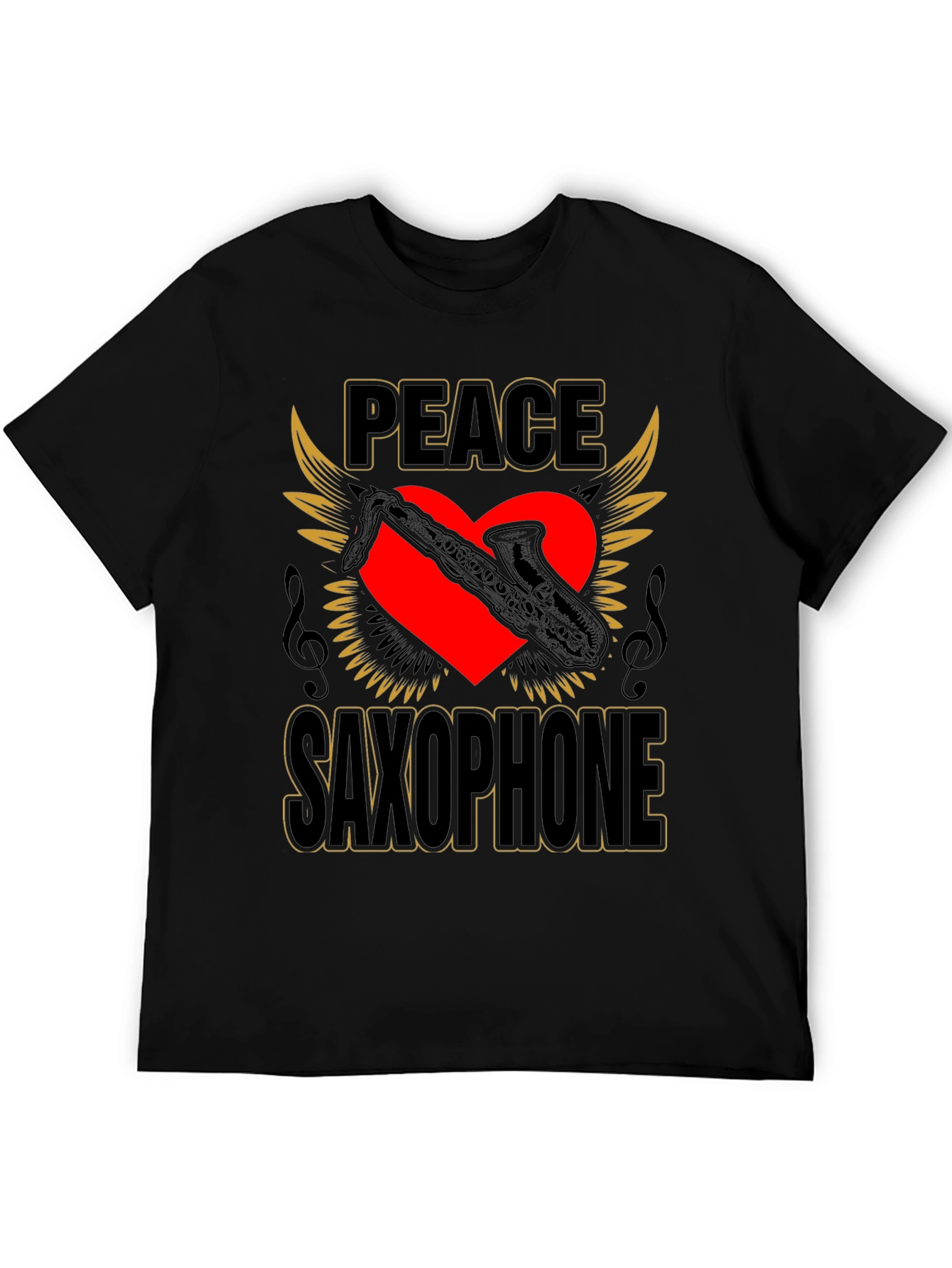 Peace Saxophone Graphic T-Shirt Musician Tee