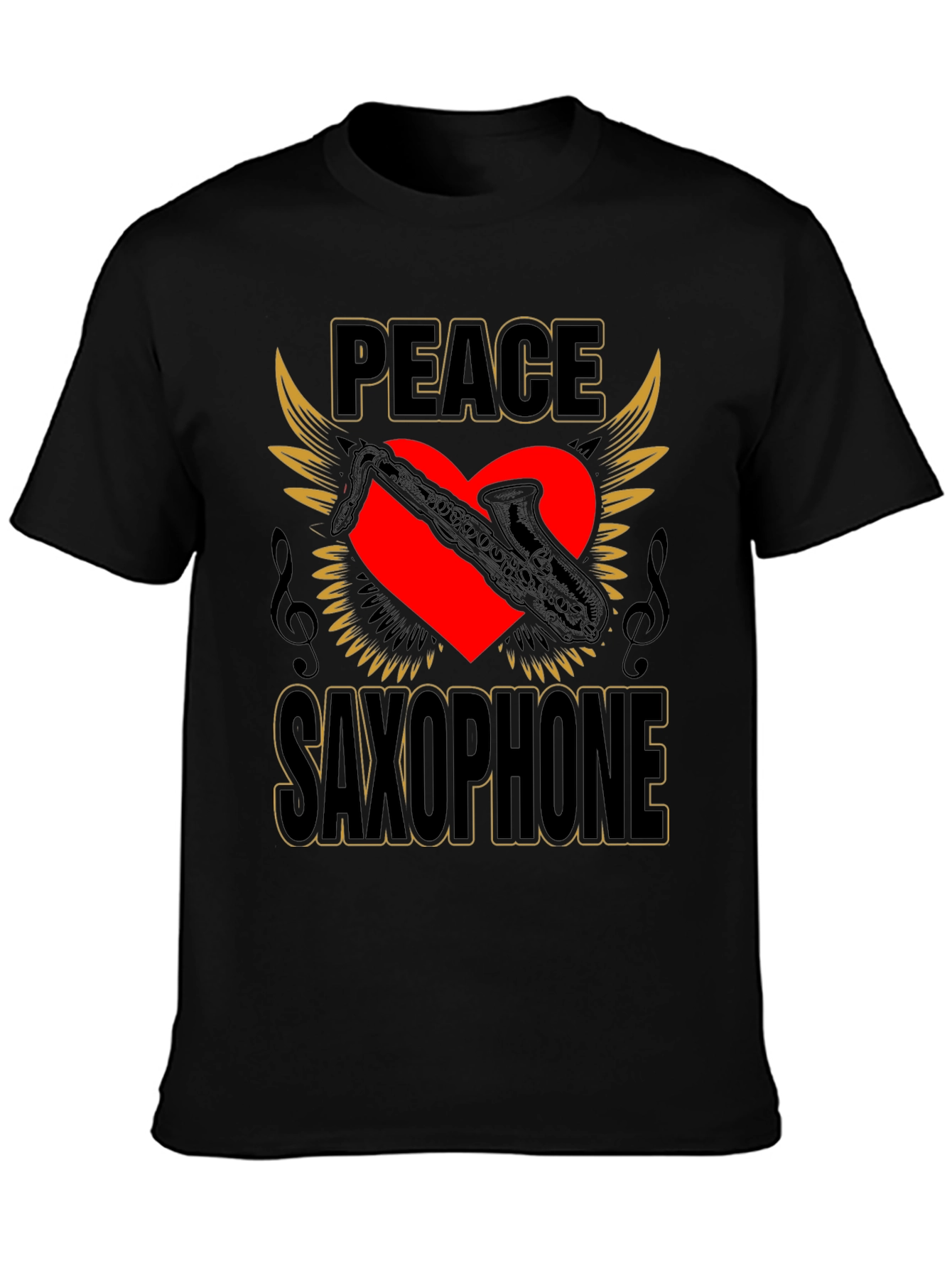Peace Saxophone Graphic T-Shirt Musician Tee