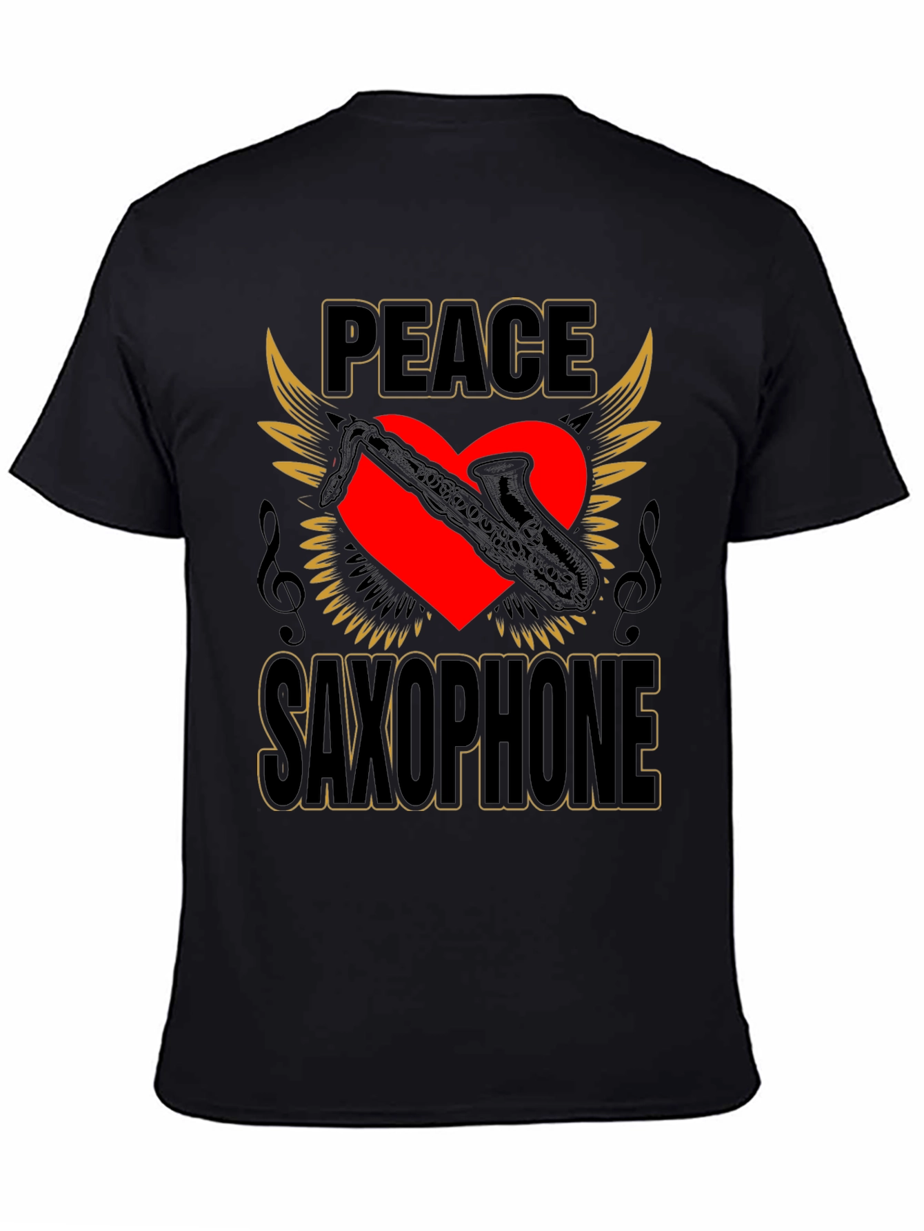 Peace Saxophone Graphic T-Shirt Musician Tee