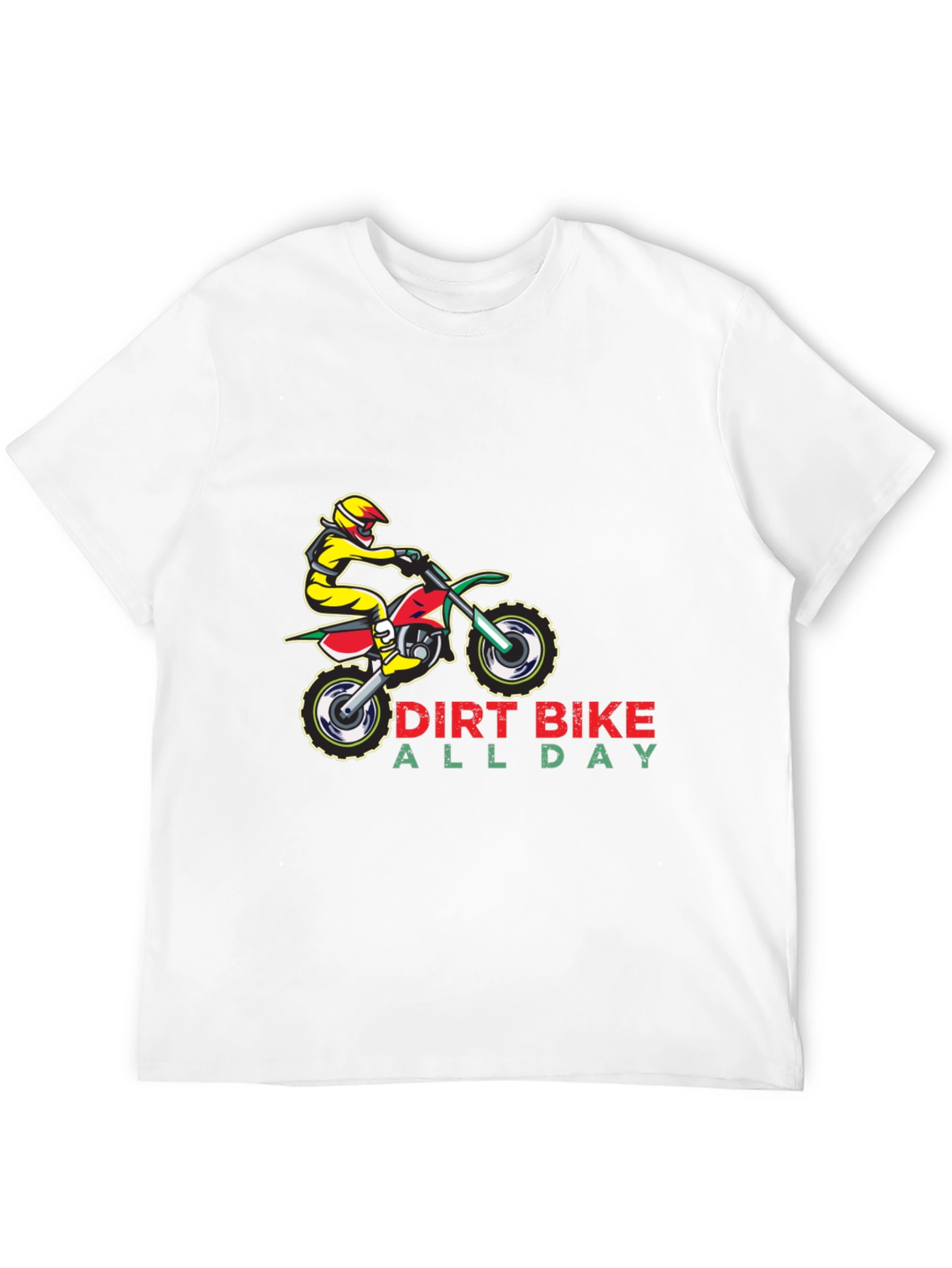 Dirt Bike All Day Black Graphic T-Shirt