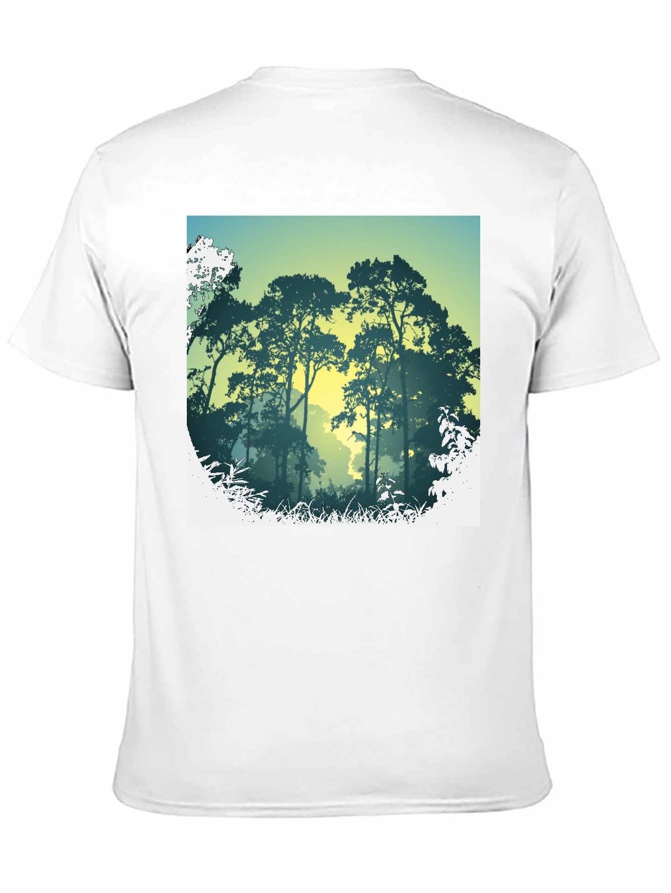 Nature Scene Graphic Print Black T-Shirt